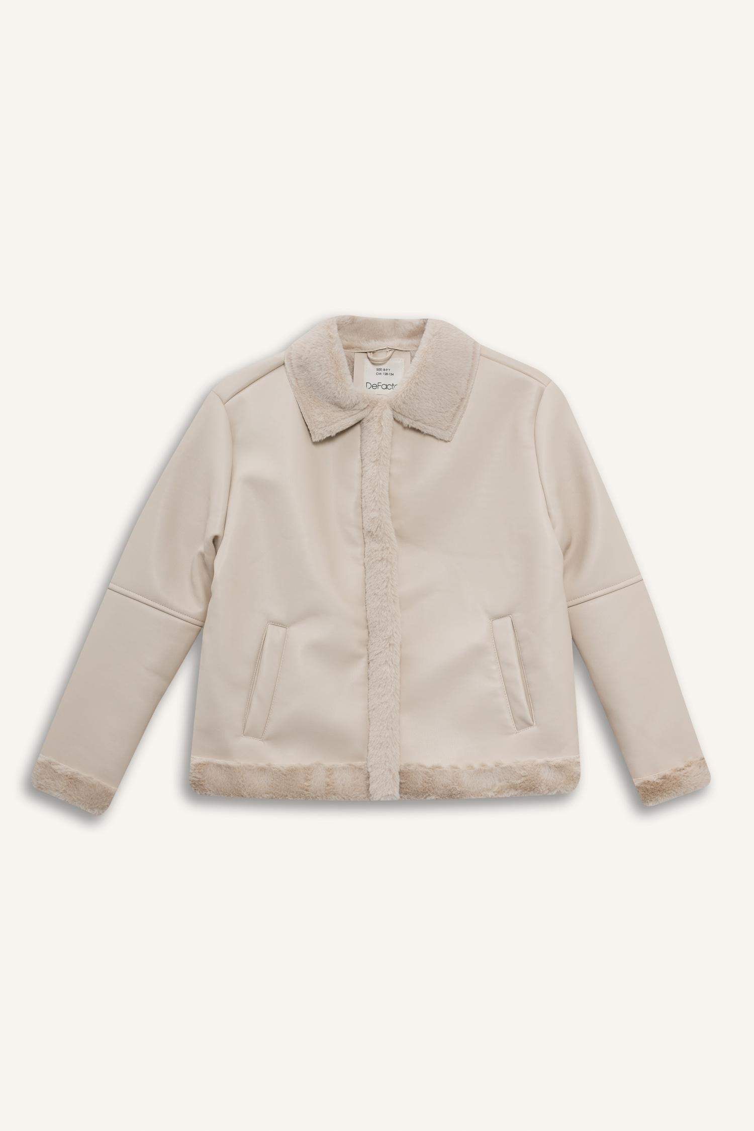 Girl Faux Fur Lined Zippered Jacket