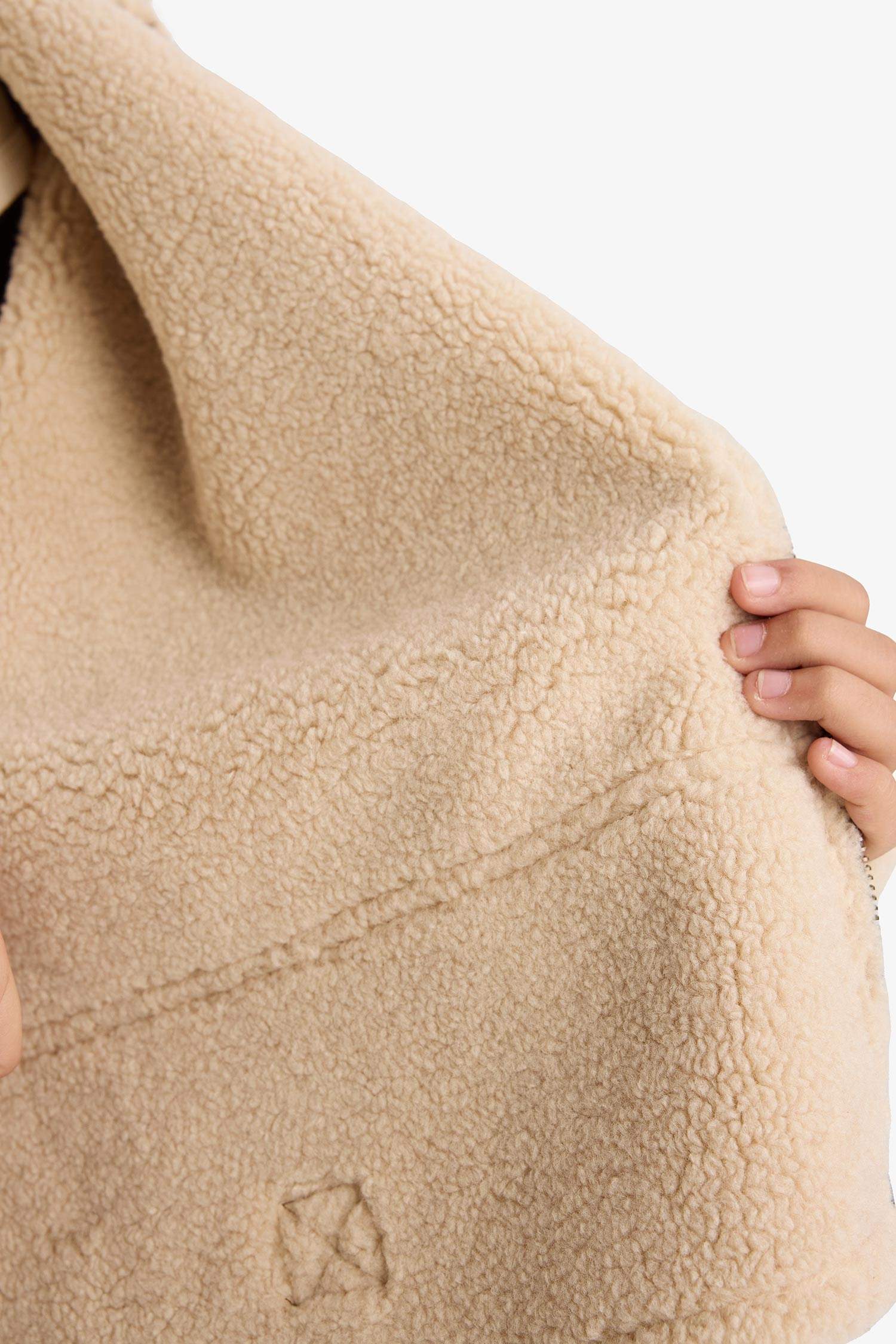 Kız Çocuk Pelüş Astar Fermuarlı Mont