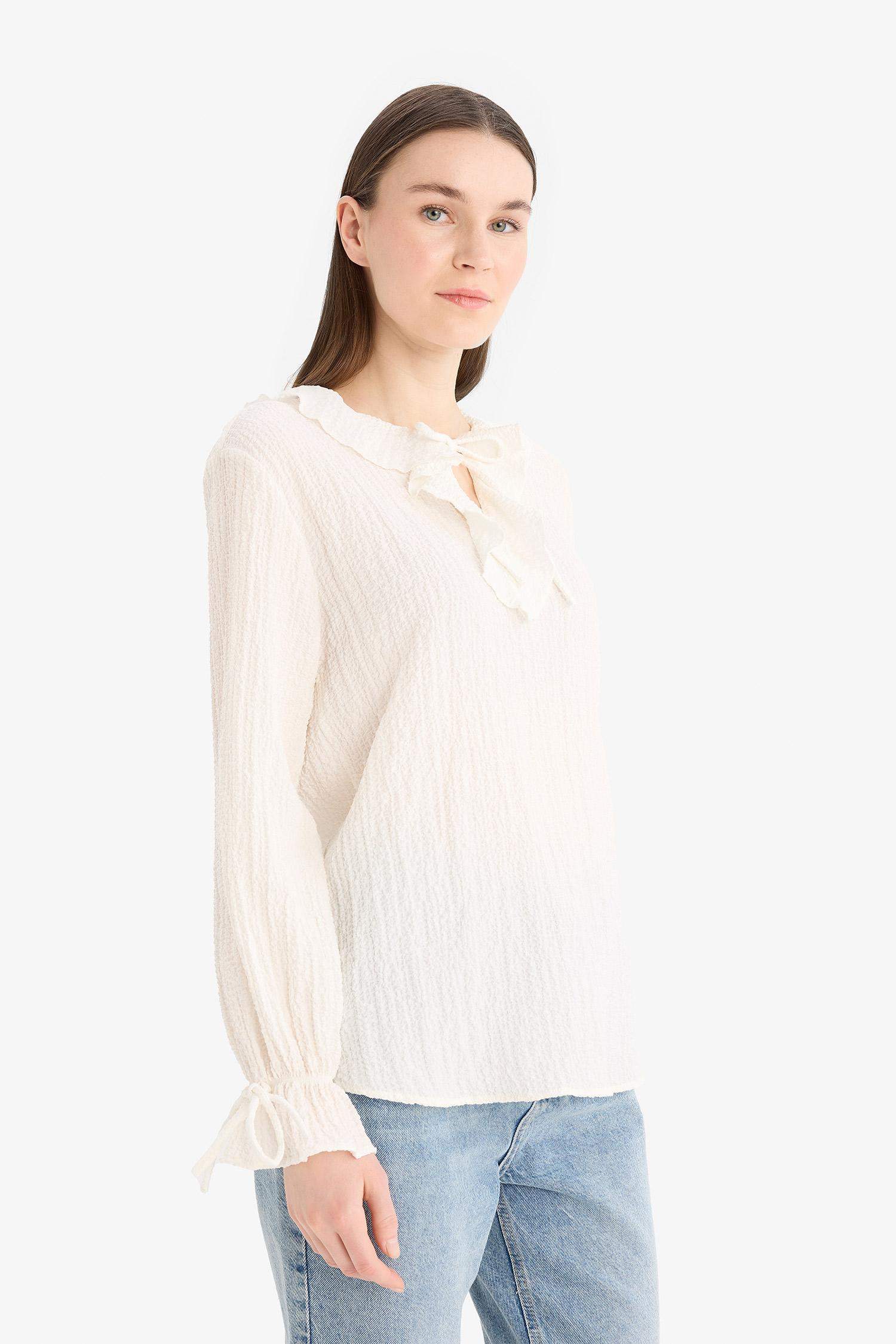 Crinkle Viscose Long Sleeve Tunic