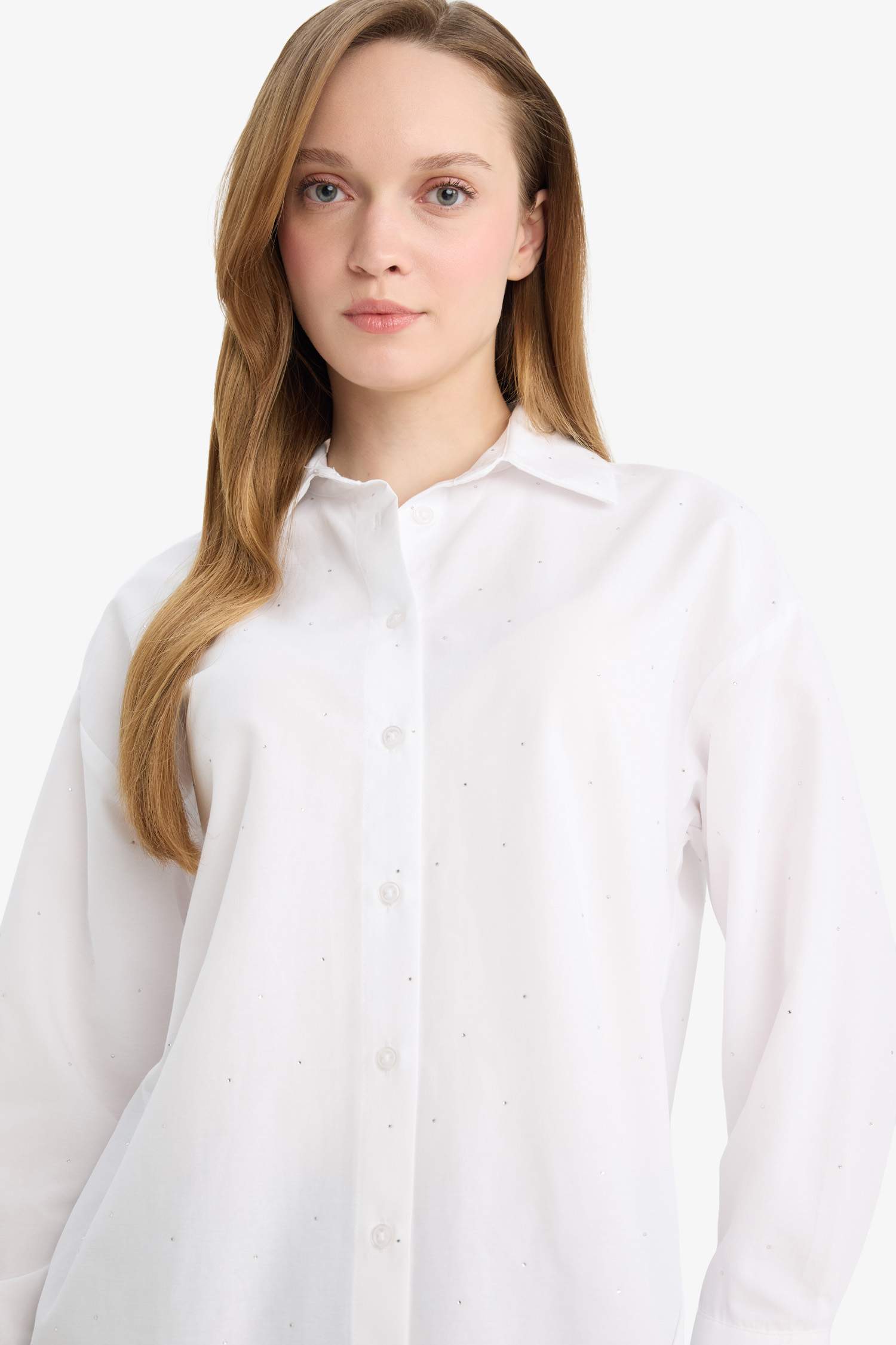 قميص بوبلين قصة مريحة