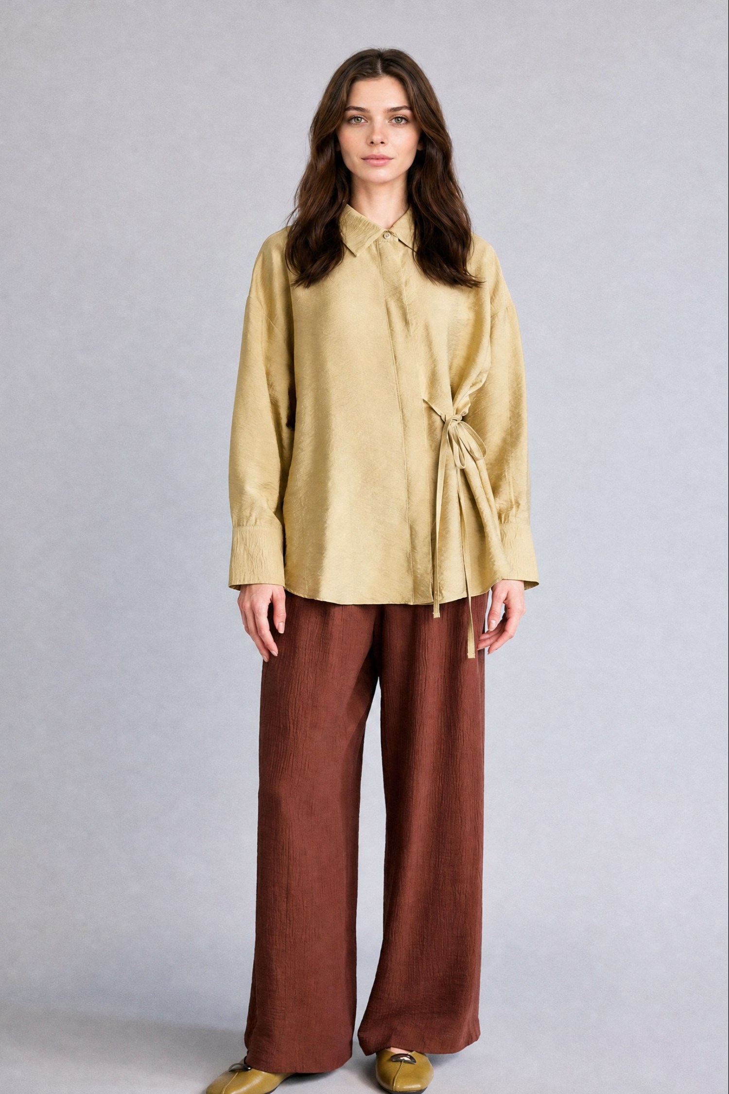 DeFacto Wide Leg Kırışık Dokulu Pantolon görsel 2