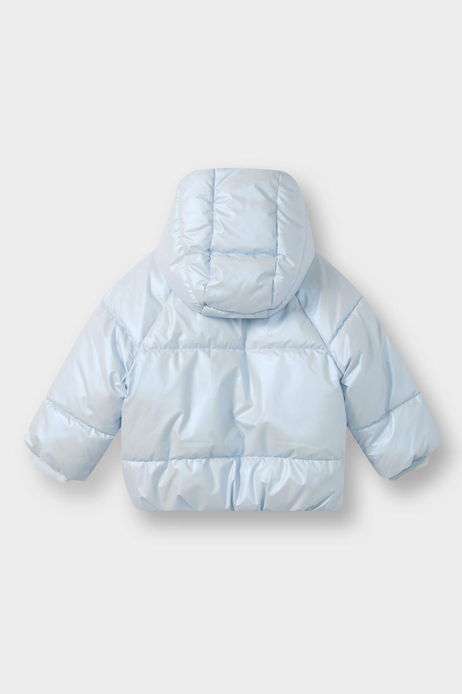 Kız Bebek Kapüşonlu Fermuarlı Çıtçıtlı Şişme Mont