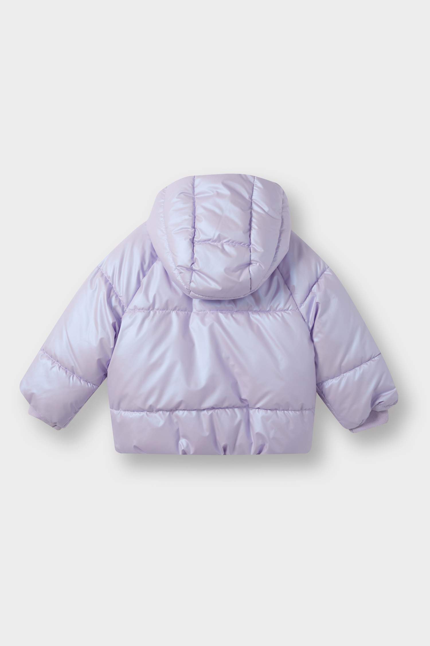 Kız Bebek Kapüşonlu Fermuarlı Çıtçıtlı Şişme Mont