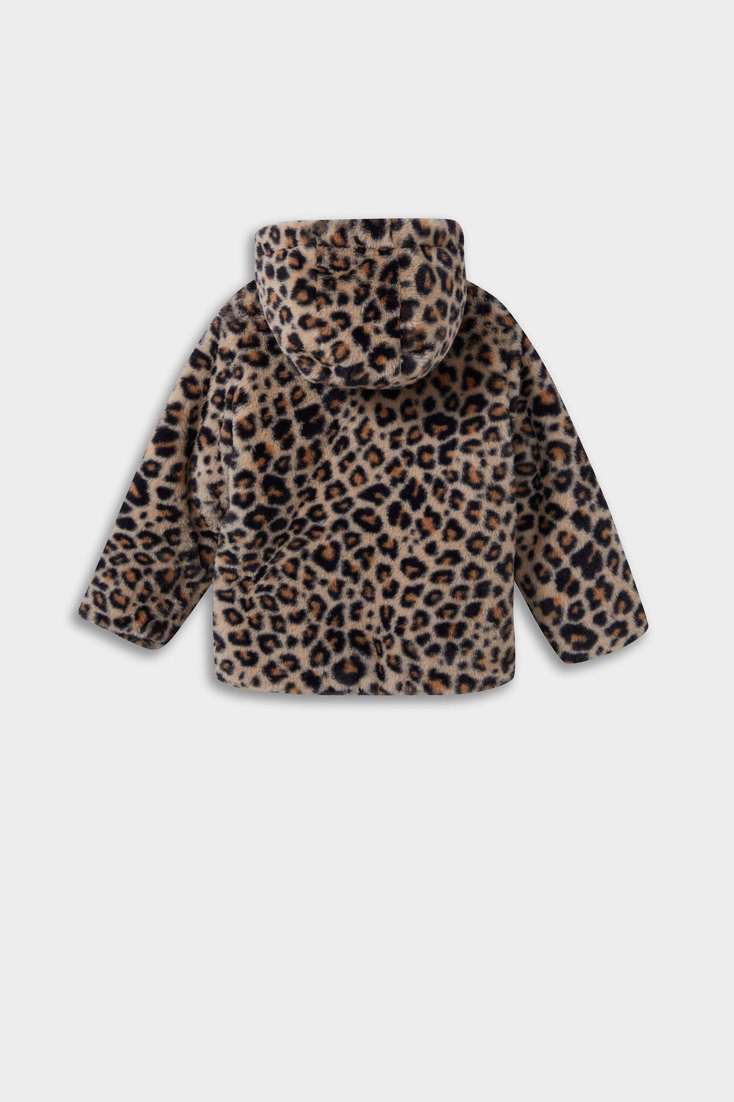 Baby Girl Leopard Print Zippered Plush Jacket