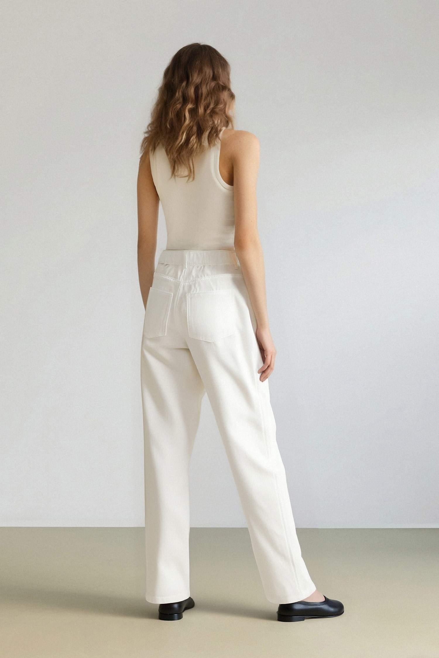 بنطرون جينز بيبرباج بخصر مطاطي