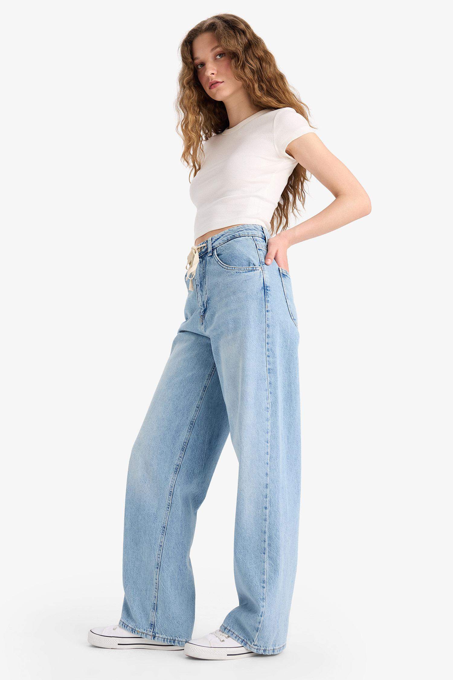 кең аяқ деним Шалбар