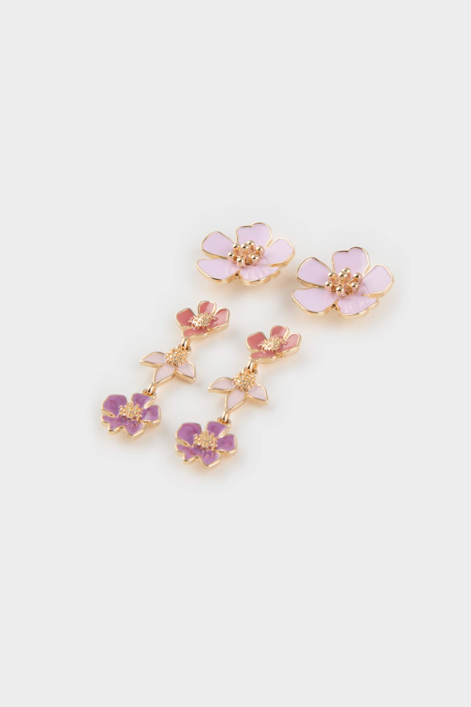 Kadın 2'li Çiçekli Küpe