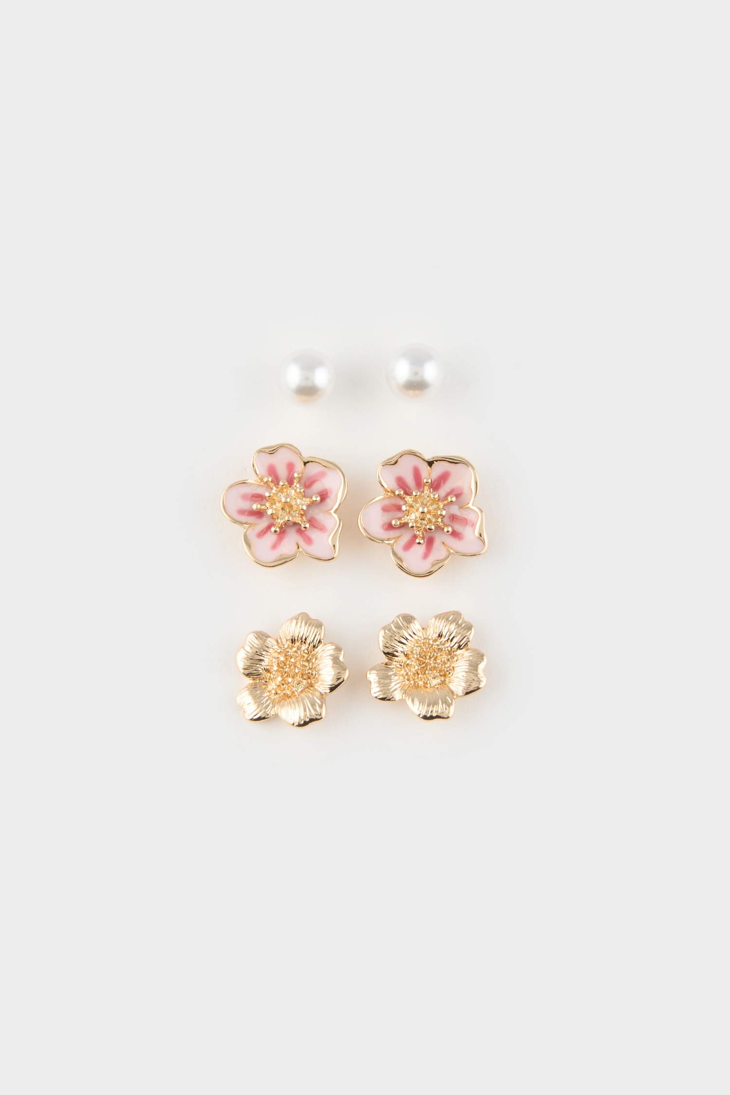 Kadın 3'lü Çiçekli Küpe