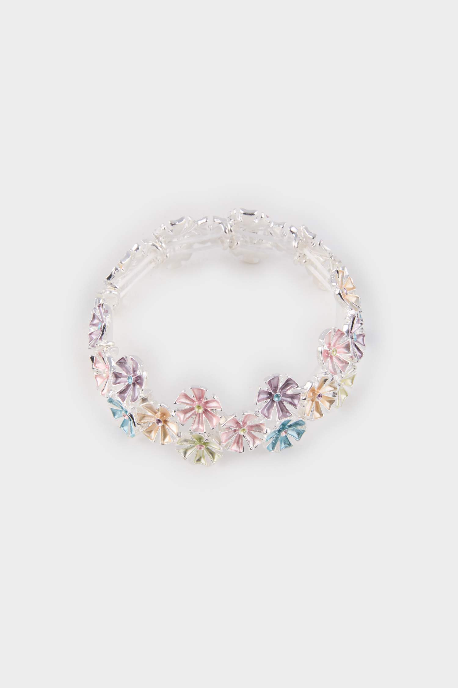 سوار نسائي ملون فضي