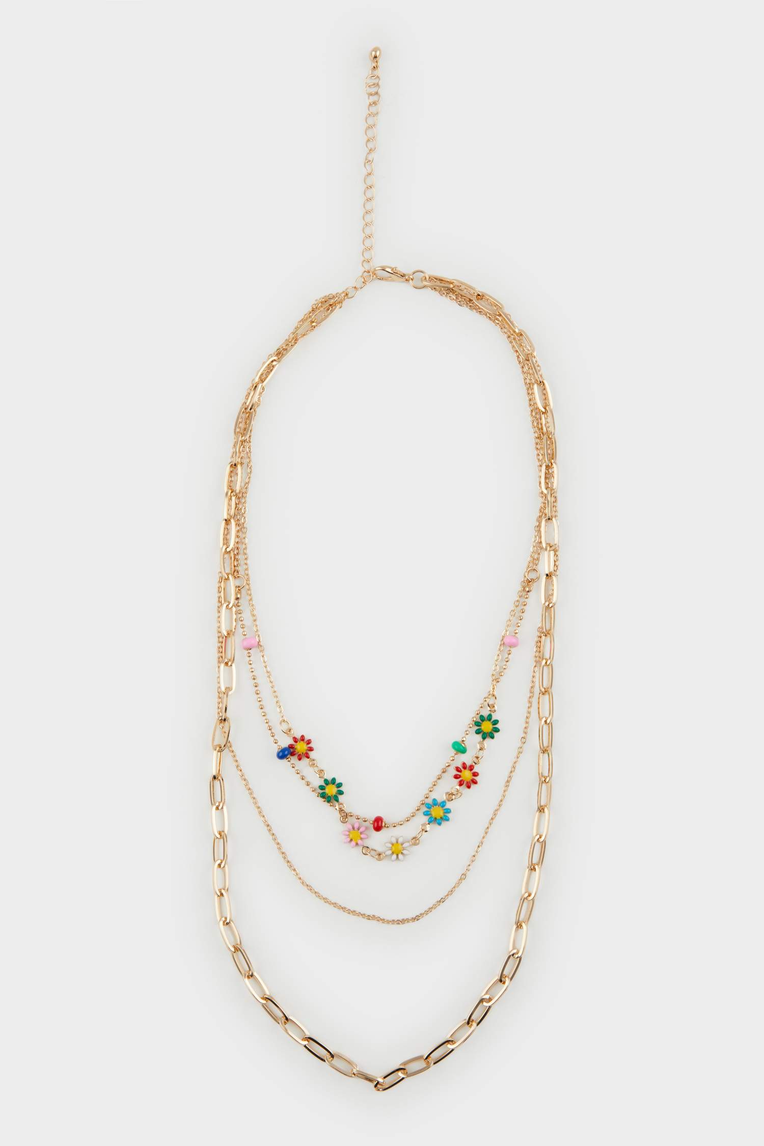 Woman Colorful Floral Multi Necklace