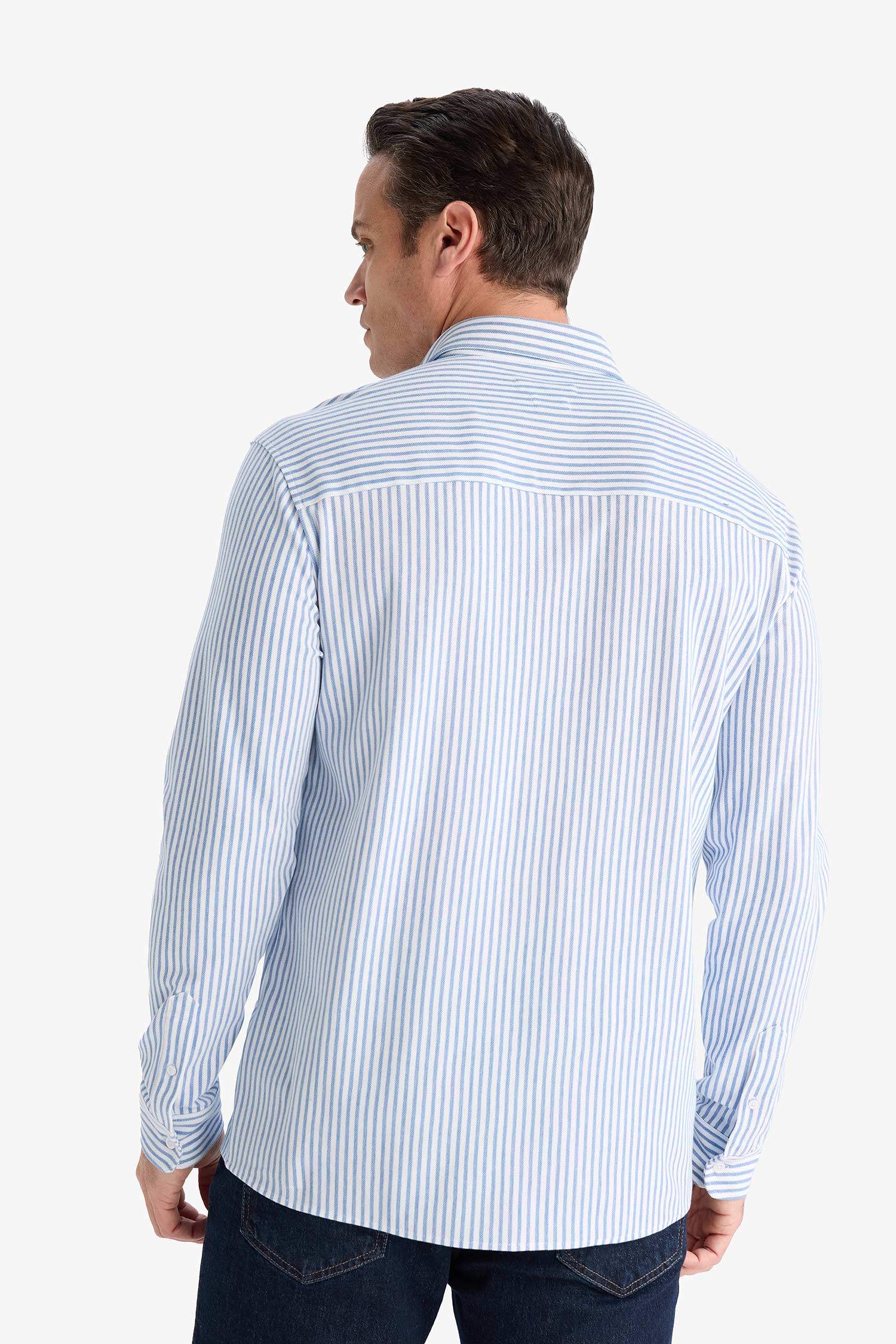 Regular Fit Polo Shirt Striped Long Sleeve Shirt