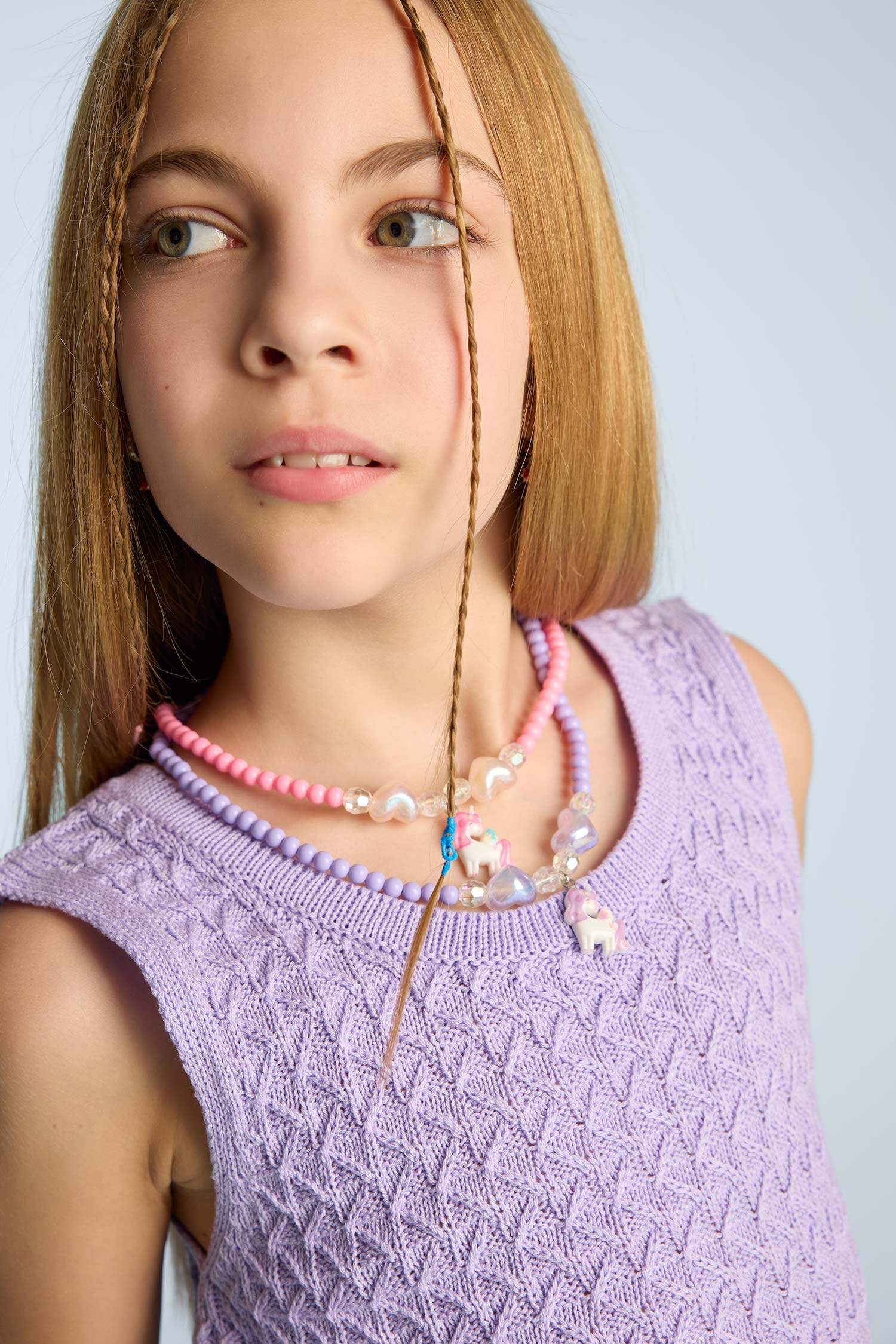 Kız Çocuk 2'li Renkli Unicornlu Kolye