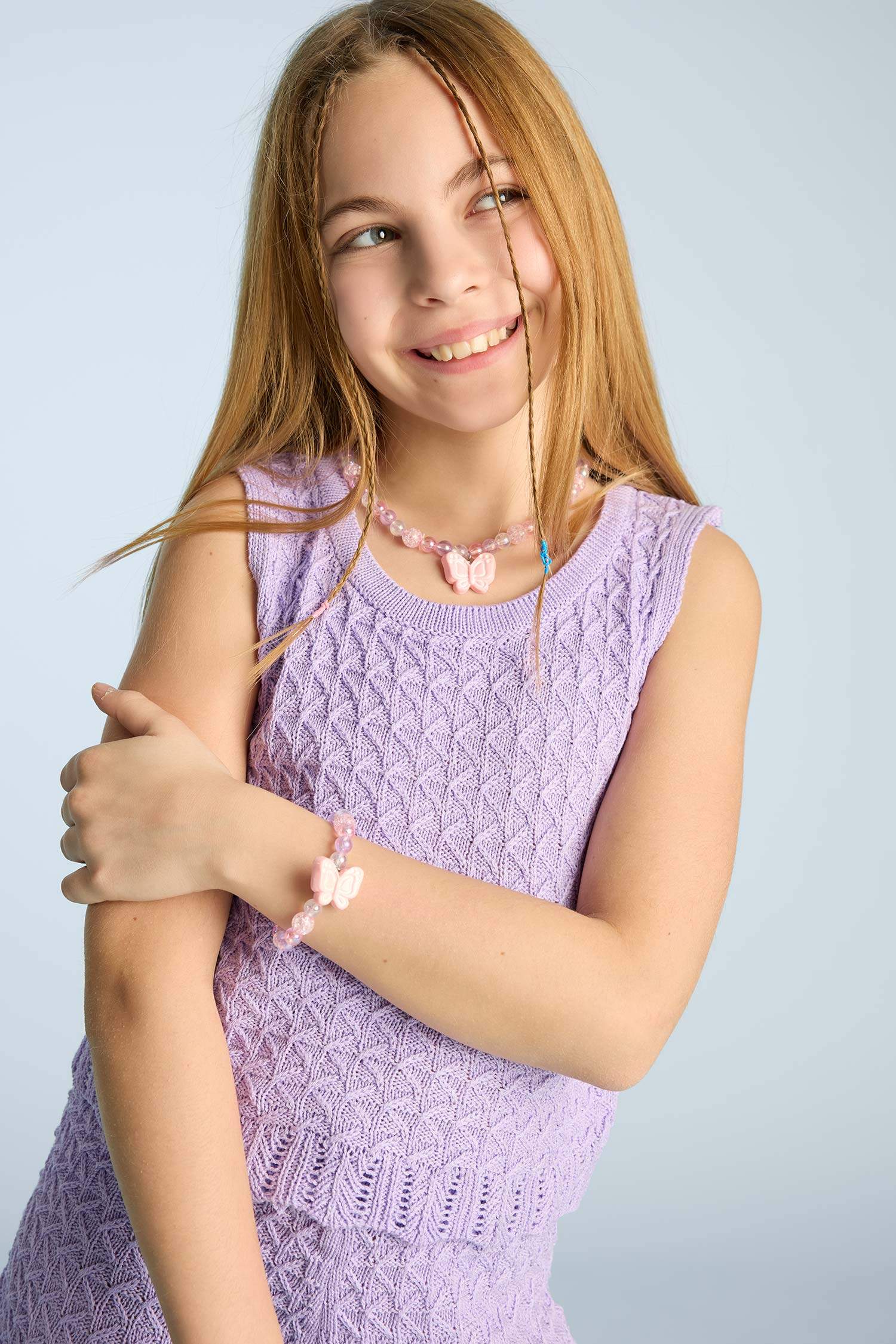 سلسله بناتي على شكل فراشة - قطعتين