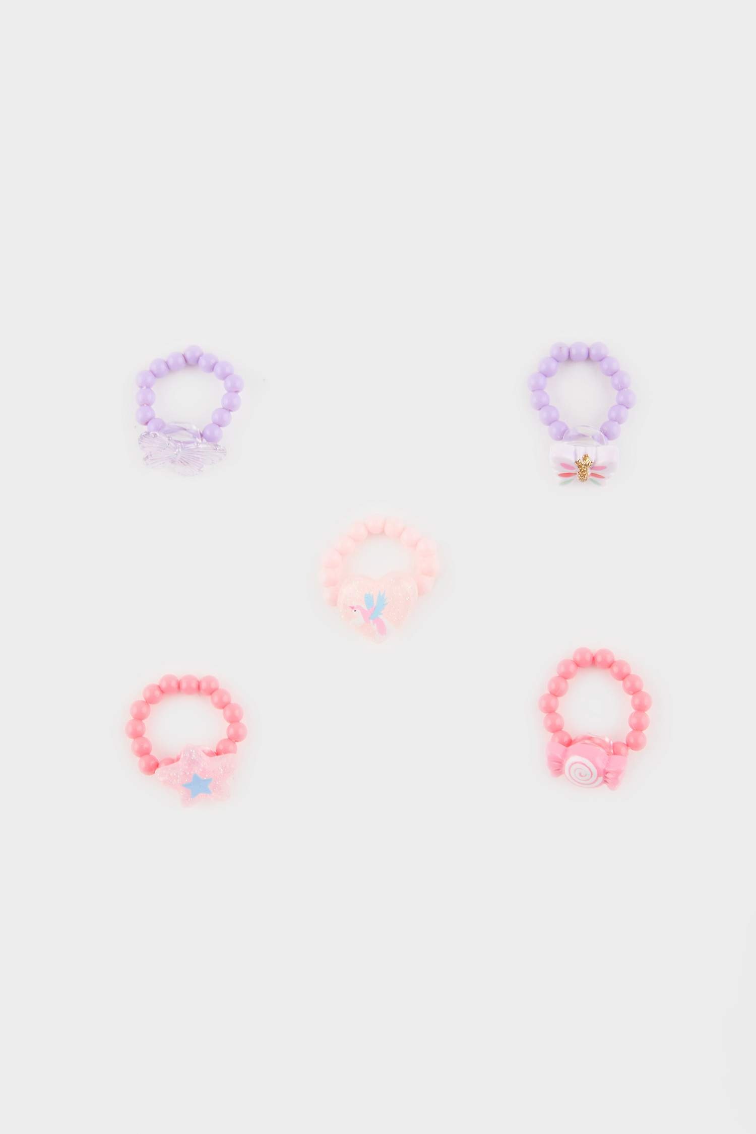 Girl 5 Piece Colorful Rings