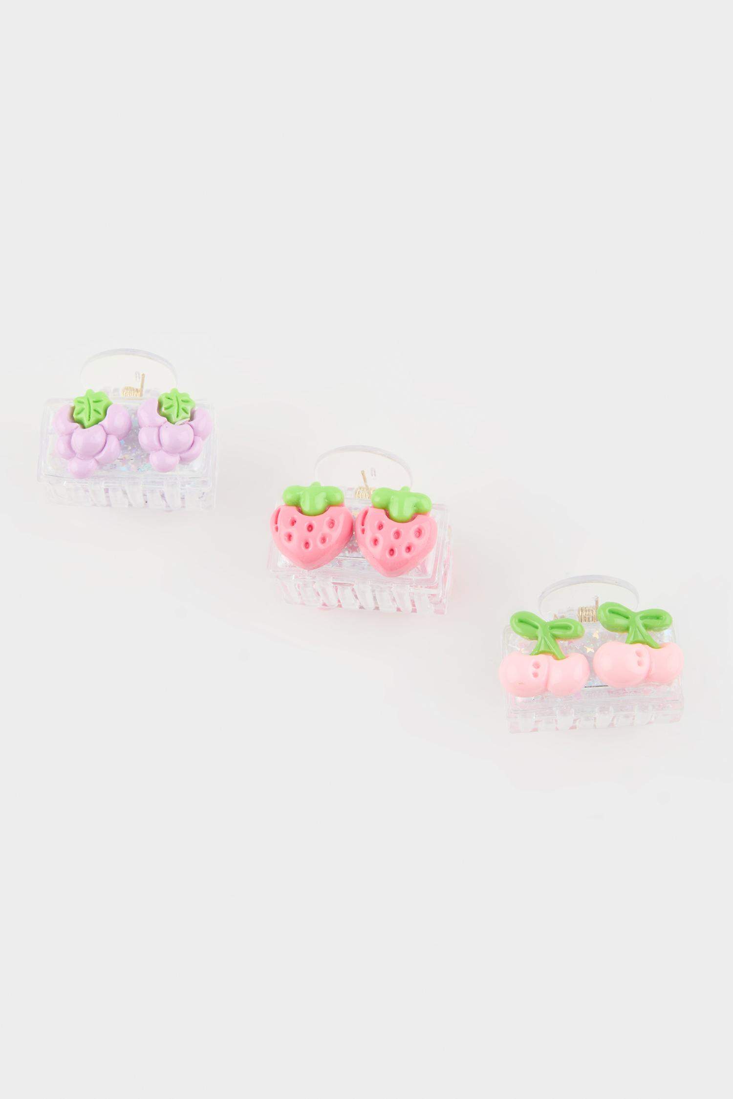 Kız Çocuk 3'lü Meyveli Mandal Toka