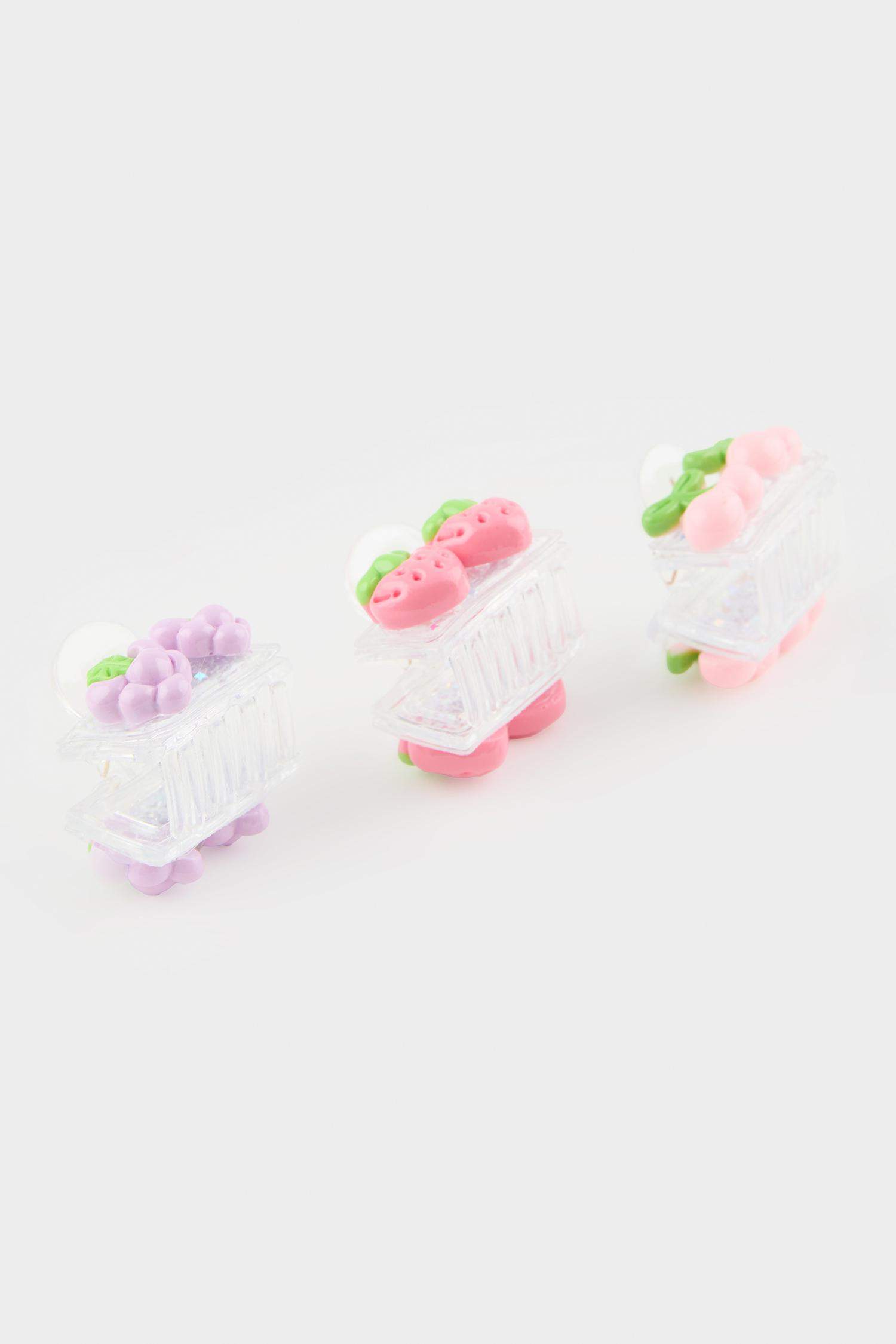 Kız Çocuk 3'lü Meyveli Mandal Toka