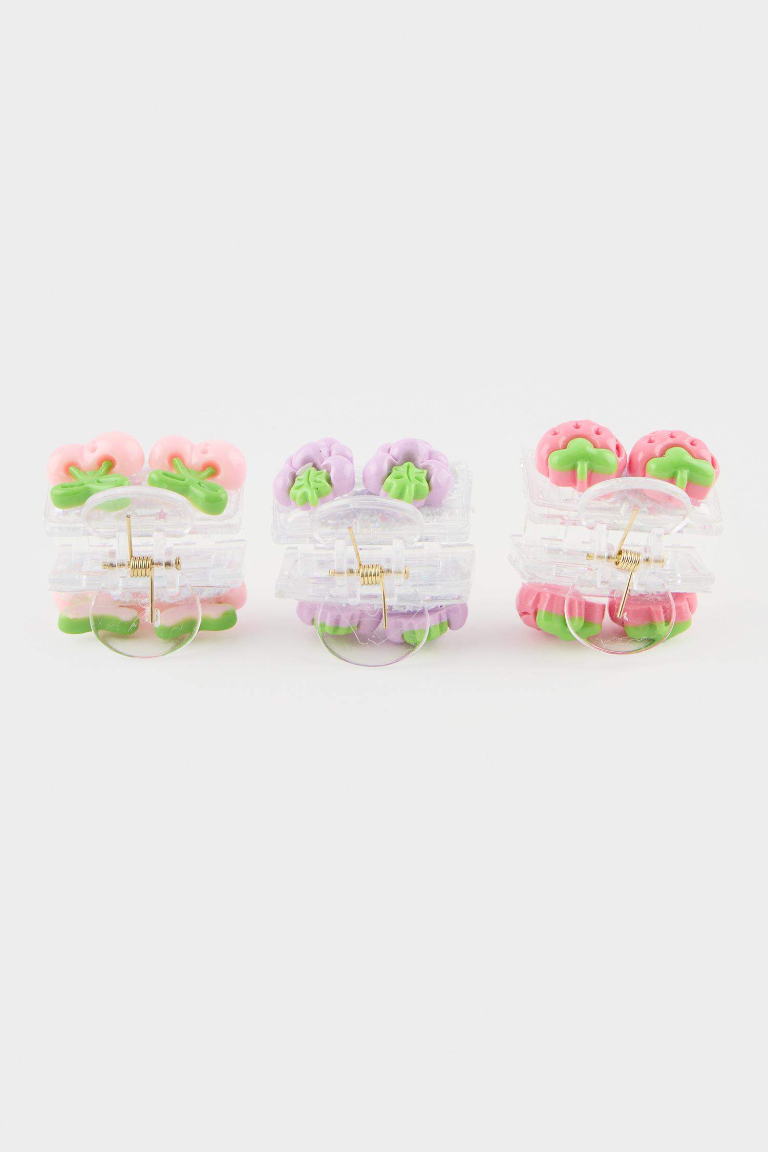 Kız Çocuk 3'lü Meyveli Mandal Toka