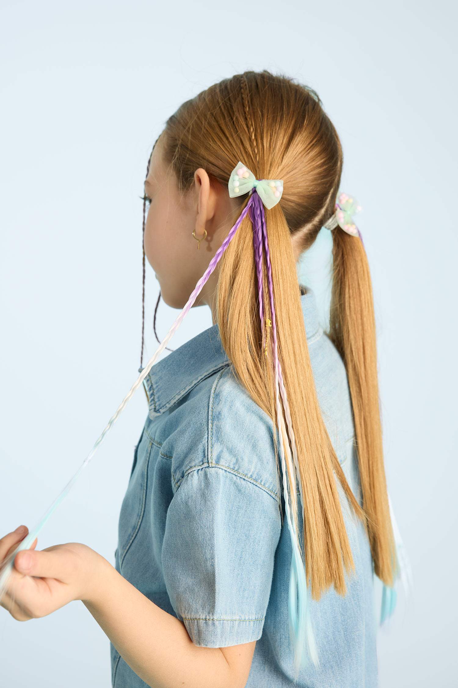 مشبك شعر بناتي ملون - 4 قطع