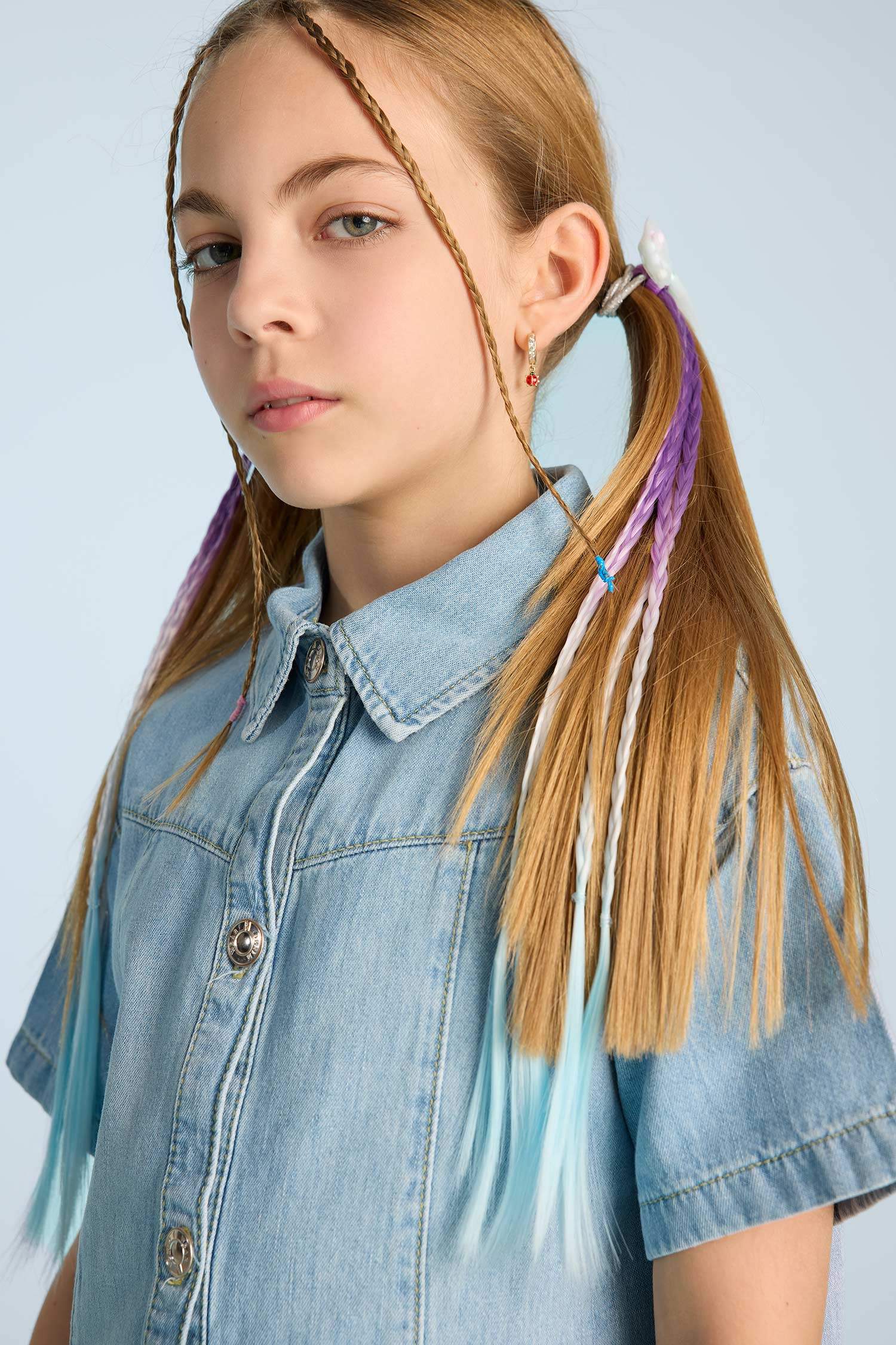 مشبك شعر بناتي ملون - 4 قطع