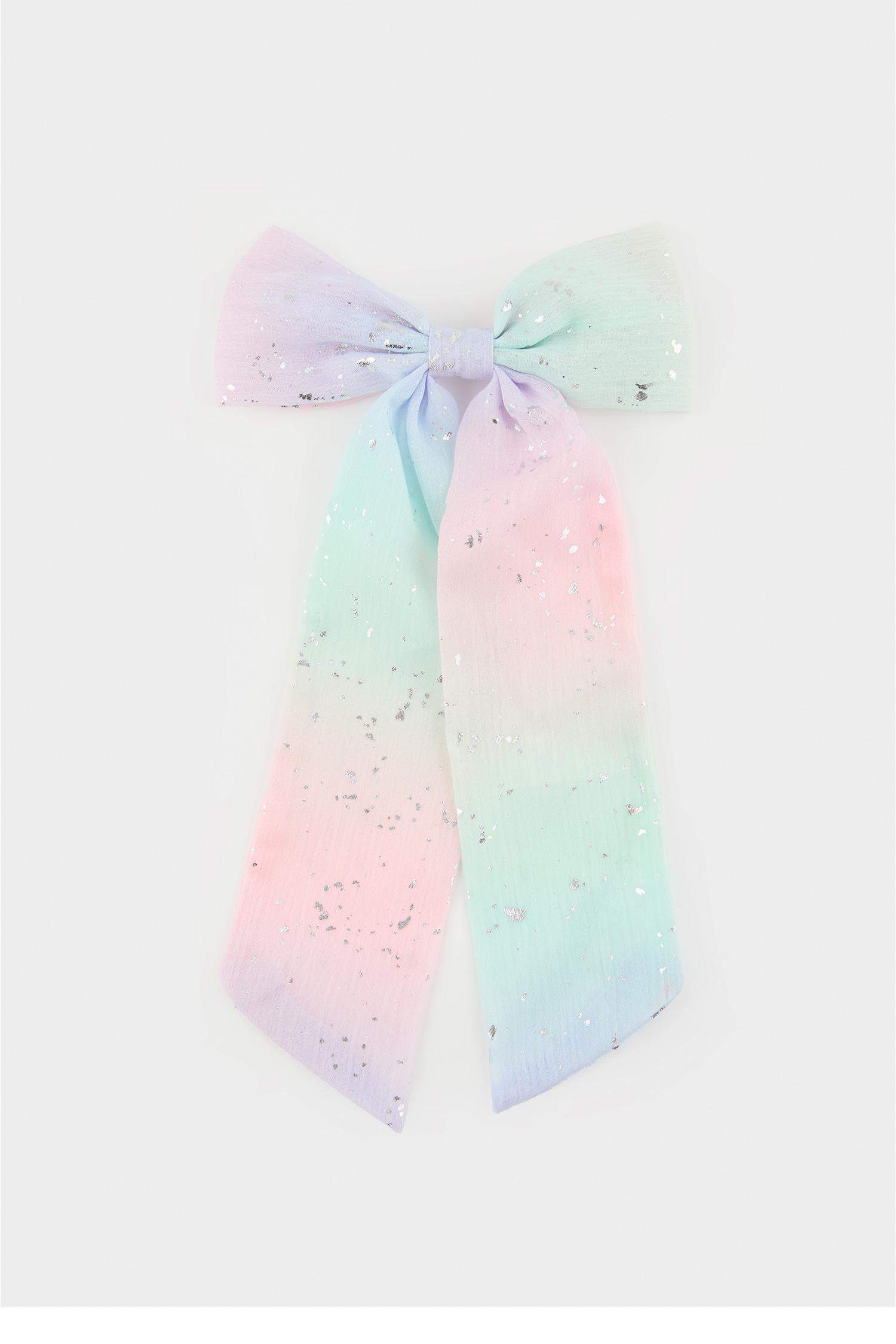 Детская заколка-клипса с разноцветной лентой