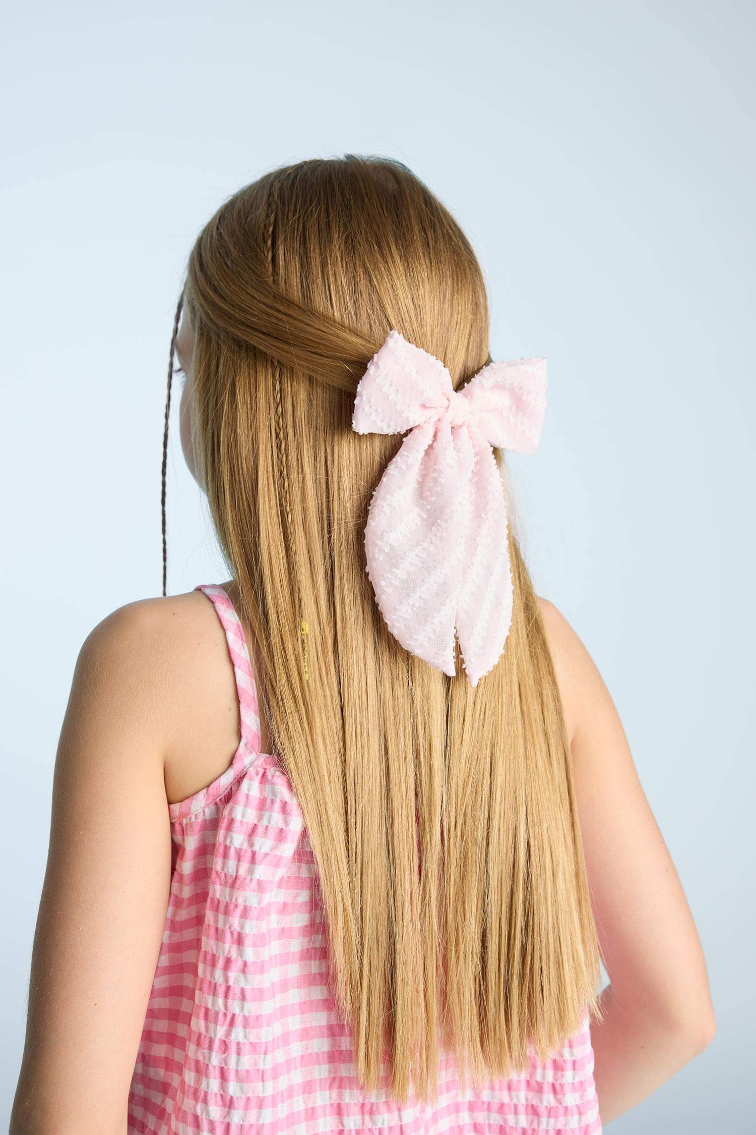 Детская заколка-клипса с разноцветной лентой