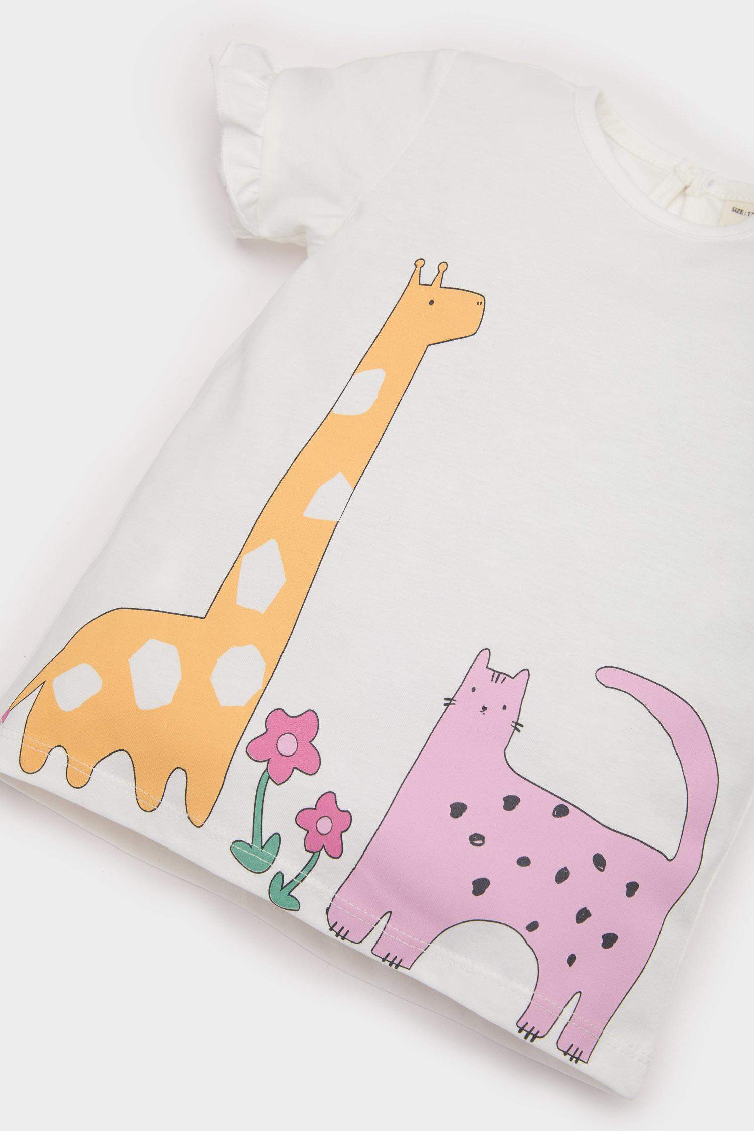 Ensemble T-shirt imprimé avec Pantalon et Bandeau pour bébé fille