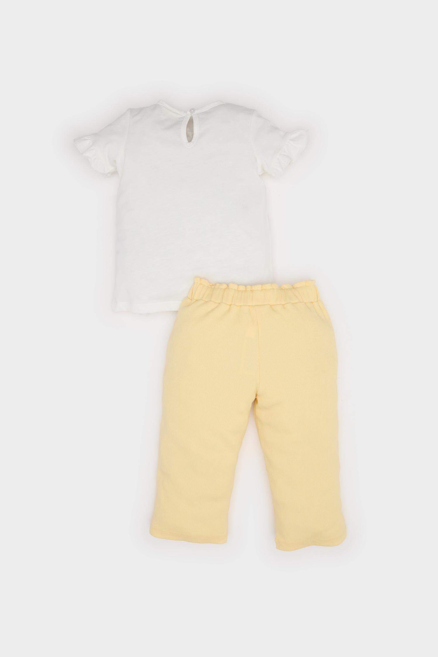 Ensemble T-shirt imprimé avec Pantalon et Bandeau pour bébé fille