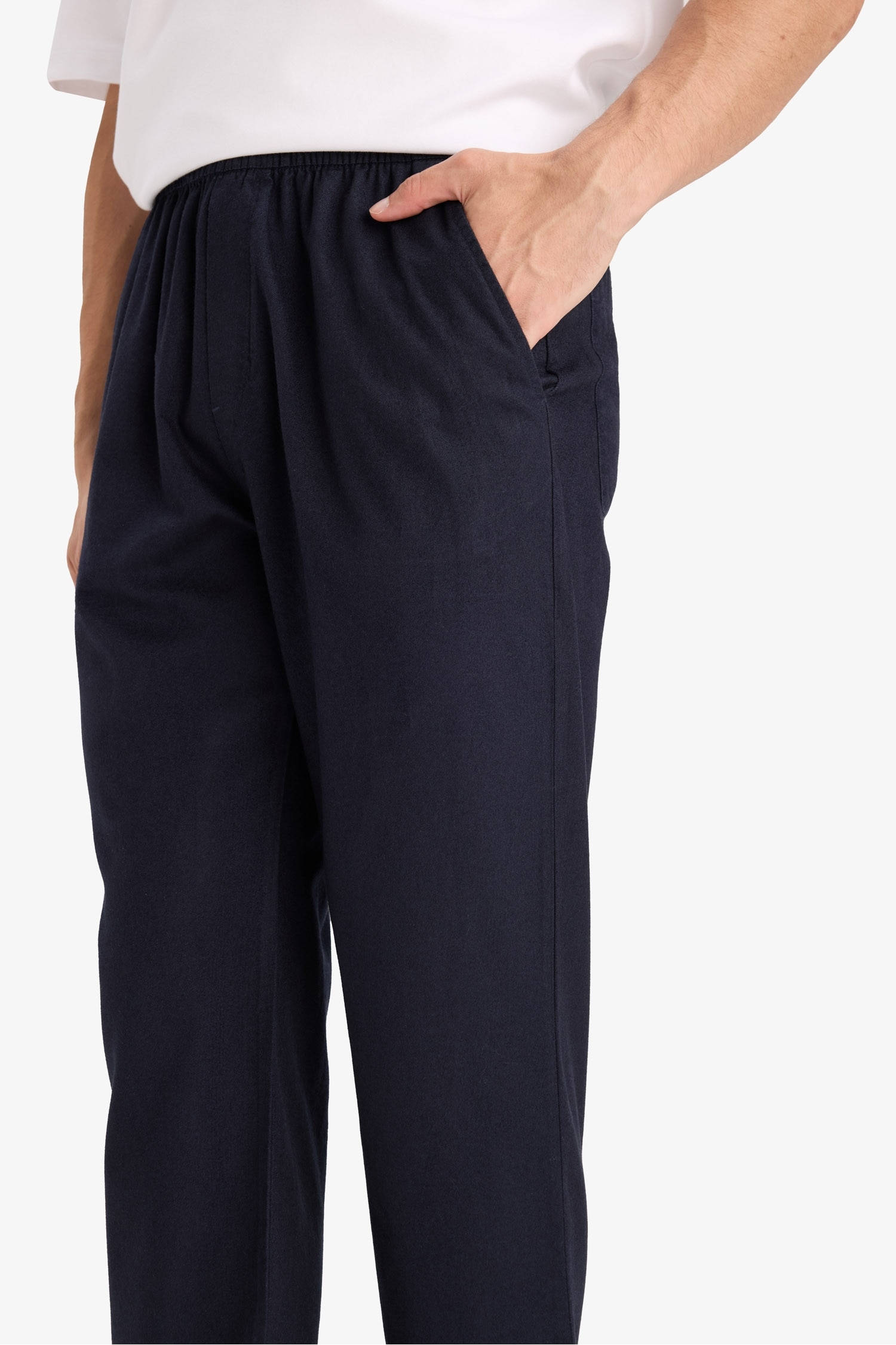 Relax Fit Regular Hem Flanel Trousers