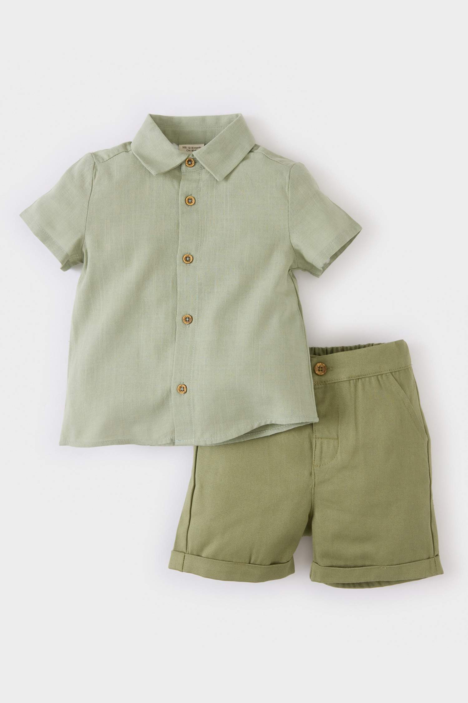 Erkek Bebek 2'li Takım Kısa Kollu Gömlek Şort
