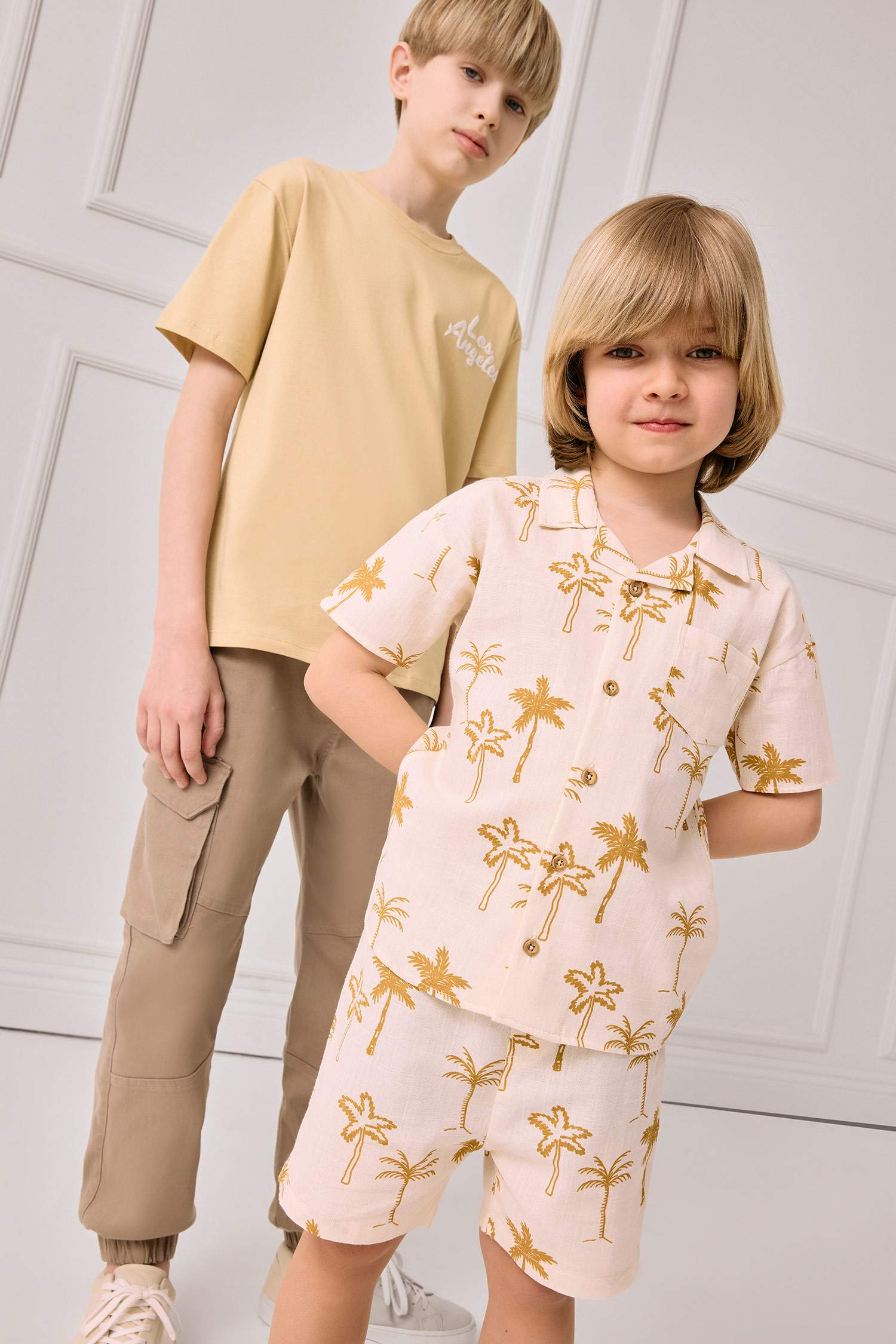 Baby Boy Tropical Patterned Flam Poplin 2 Piece Set
