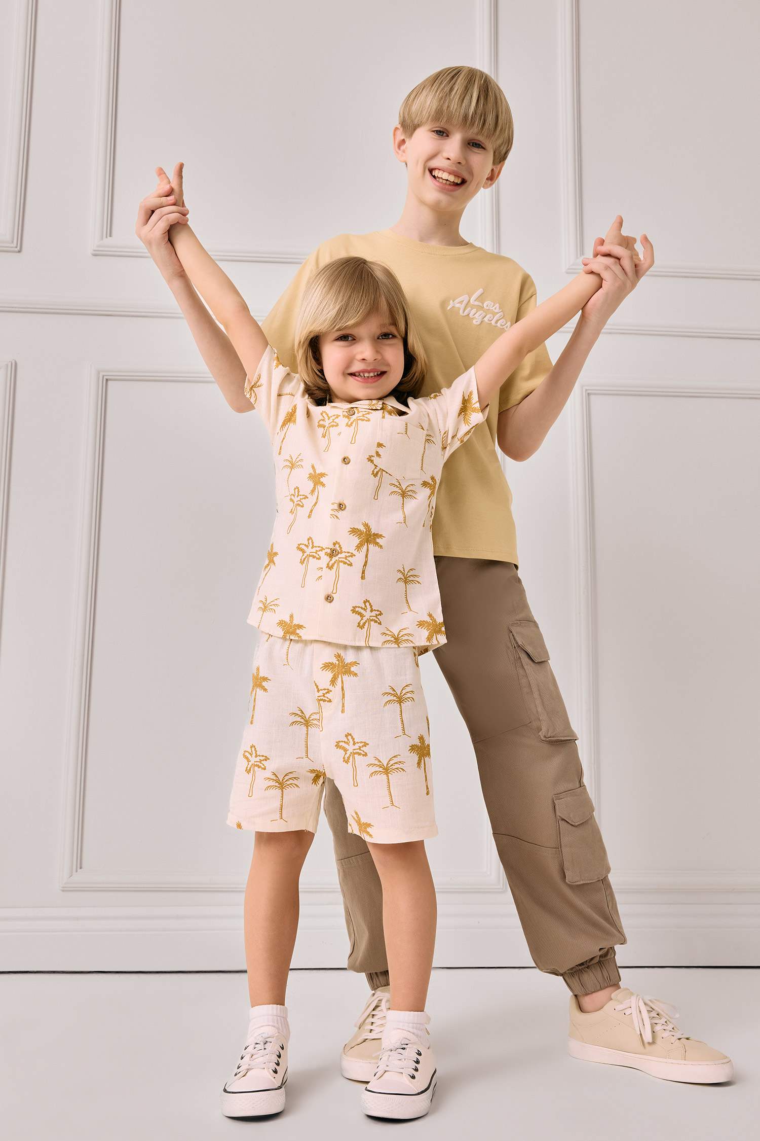 Baby Boy Tropical Patterned Flam Poplin 2 Piece Set