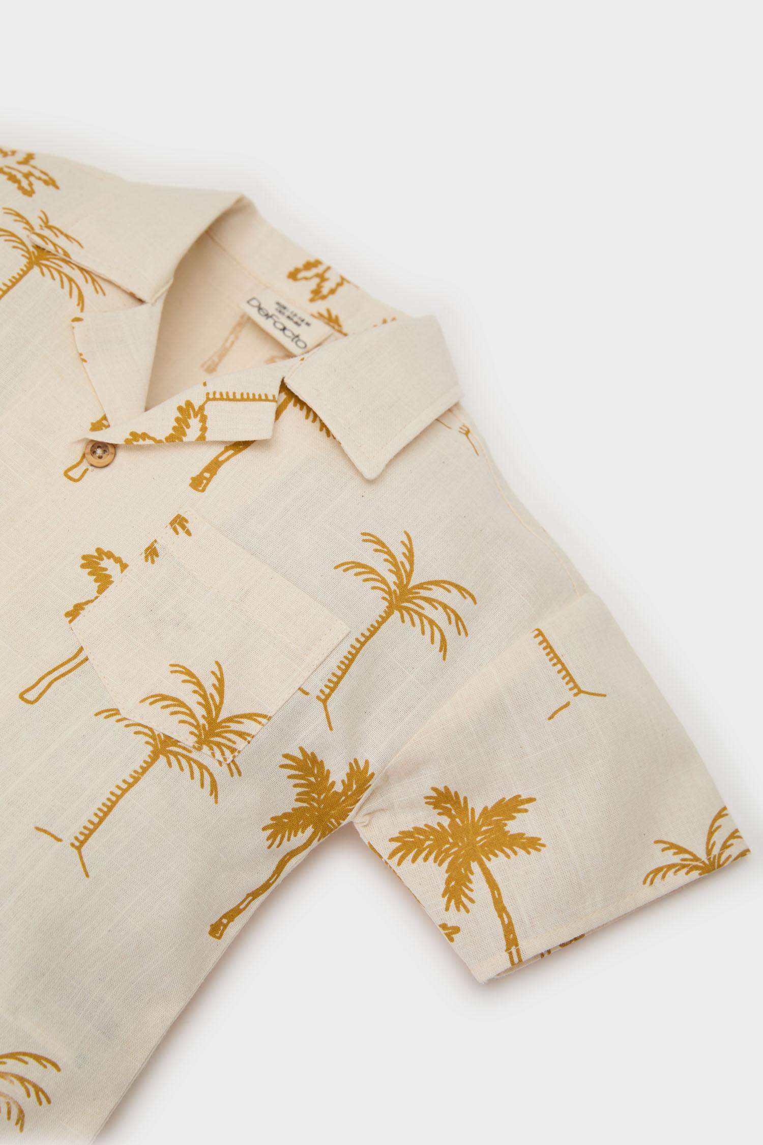 Baby Boy Tropical Patterned Flam Poplin 2 Piece Set