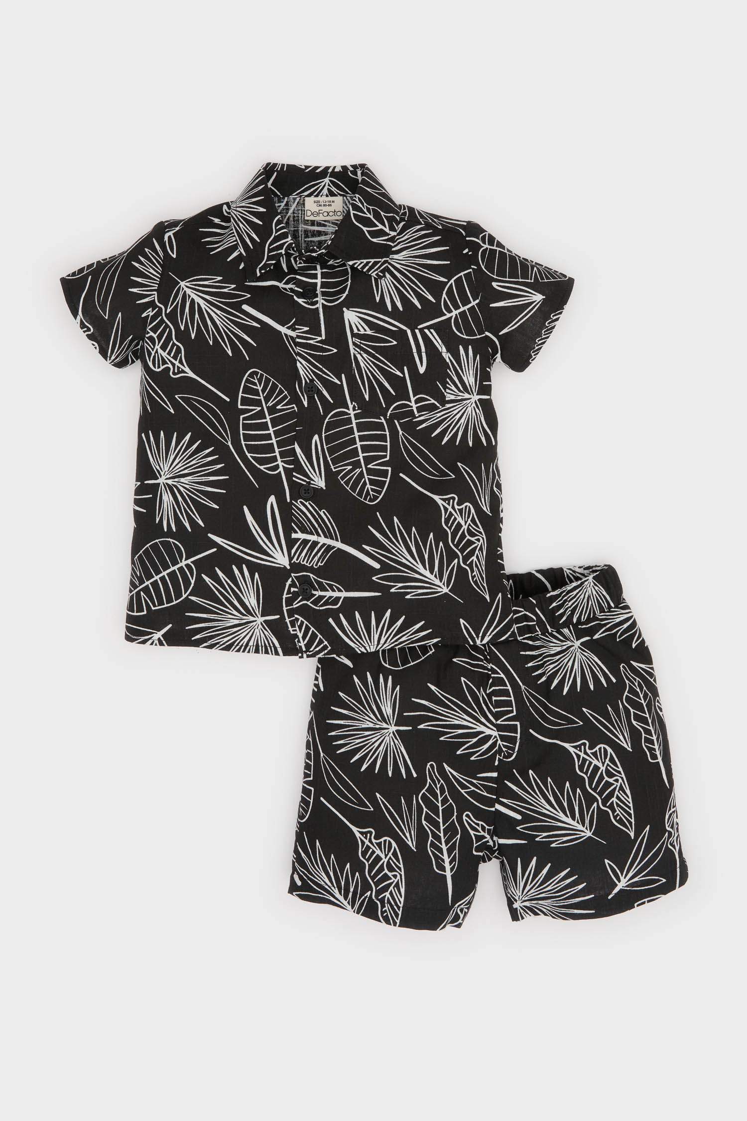Baby Boy Printed Flam Poplin 2 Piece Set