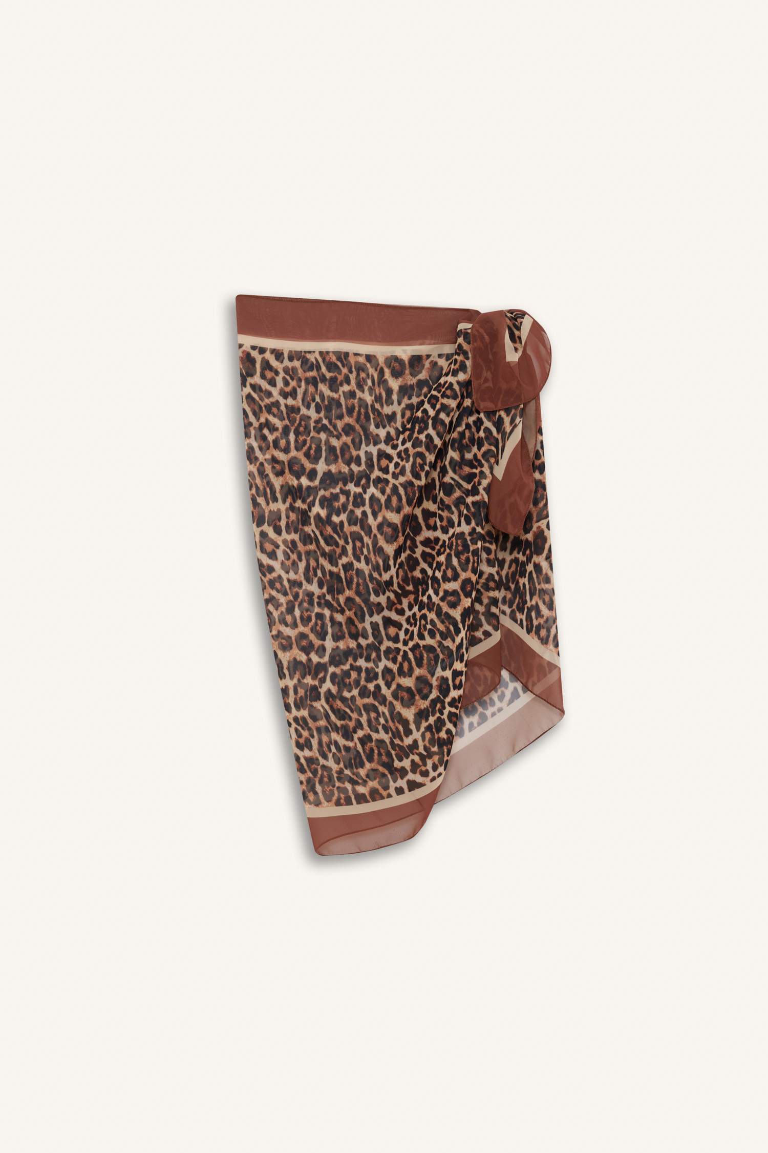 Regular Fit Leopar Desenli Şifon Pareo-Fall in Love