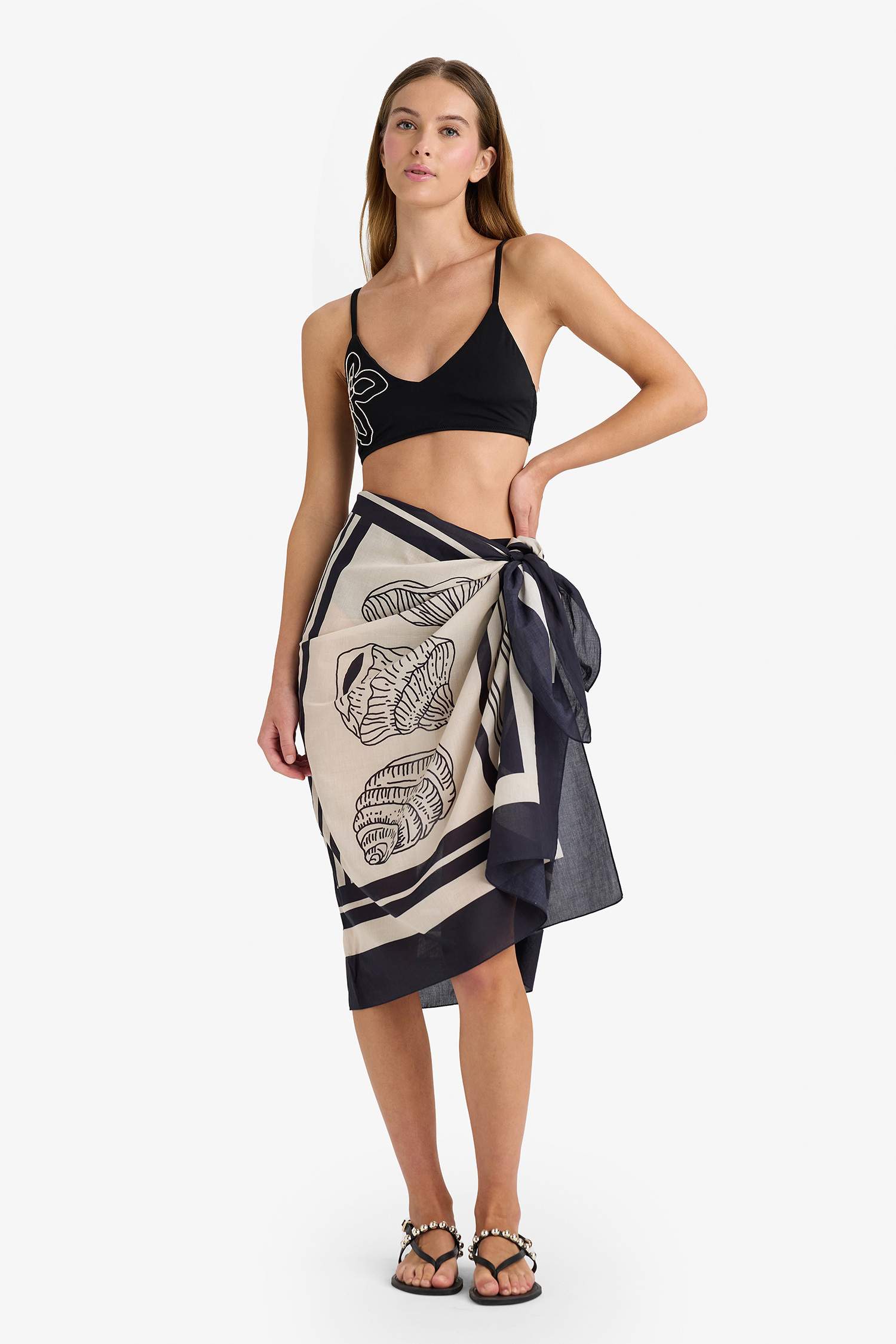 Regular Fit Desenli Pamuklu Pareo-Fall in Love