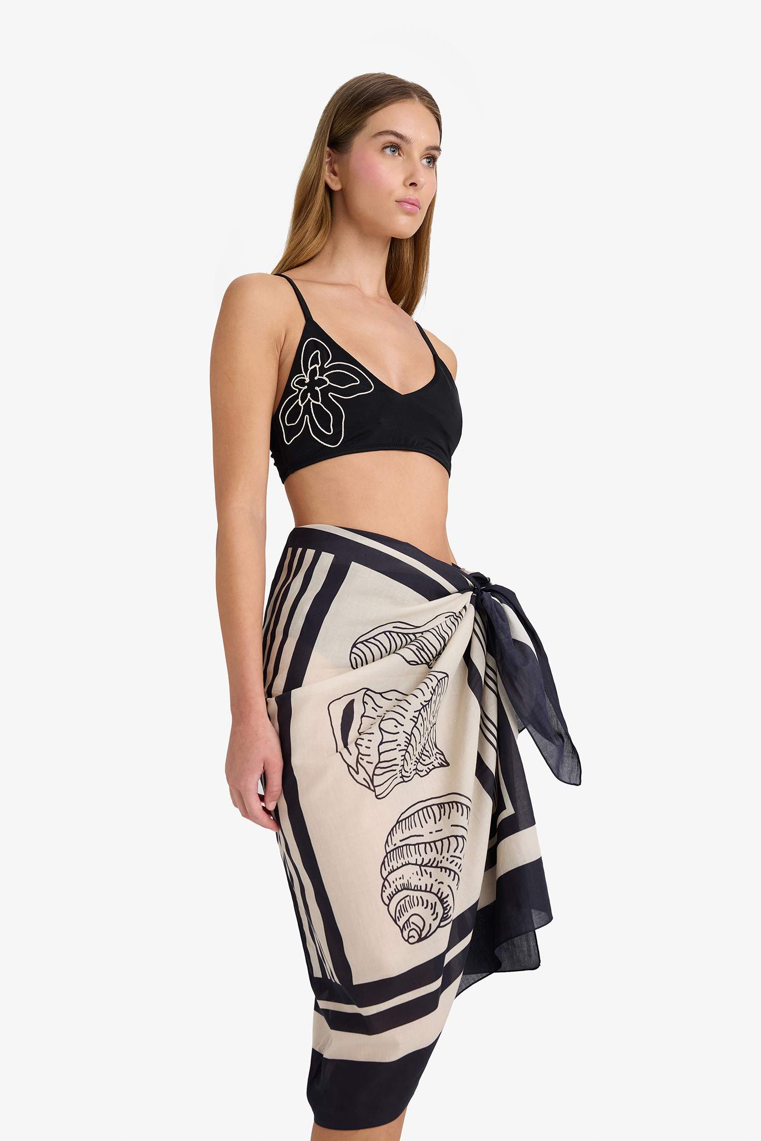 Regular Fit Desenli Pamuklu Pareo-Fall in Love