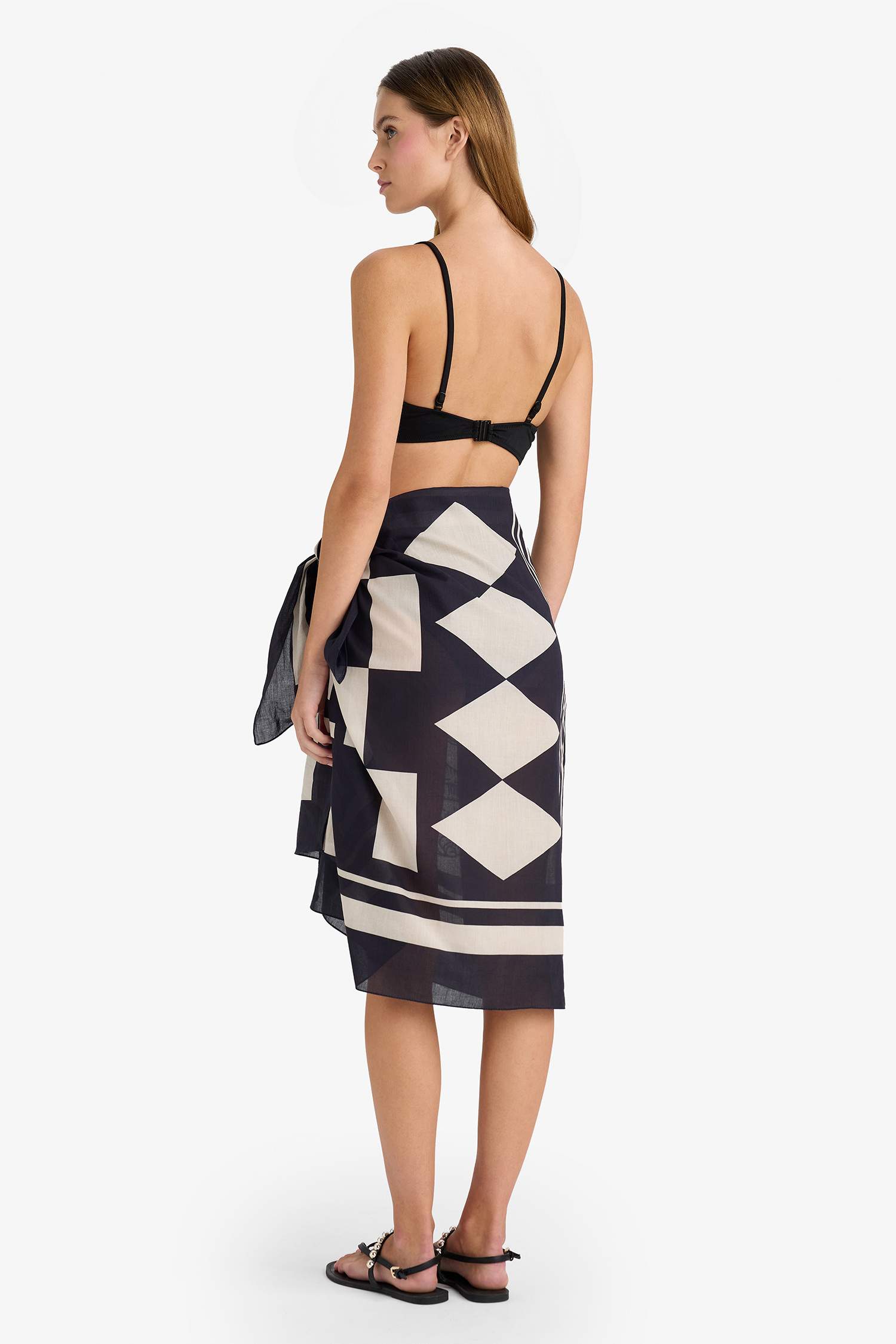 Regular Fit Desenli Pamuklu Pareo-Fall in Love