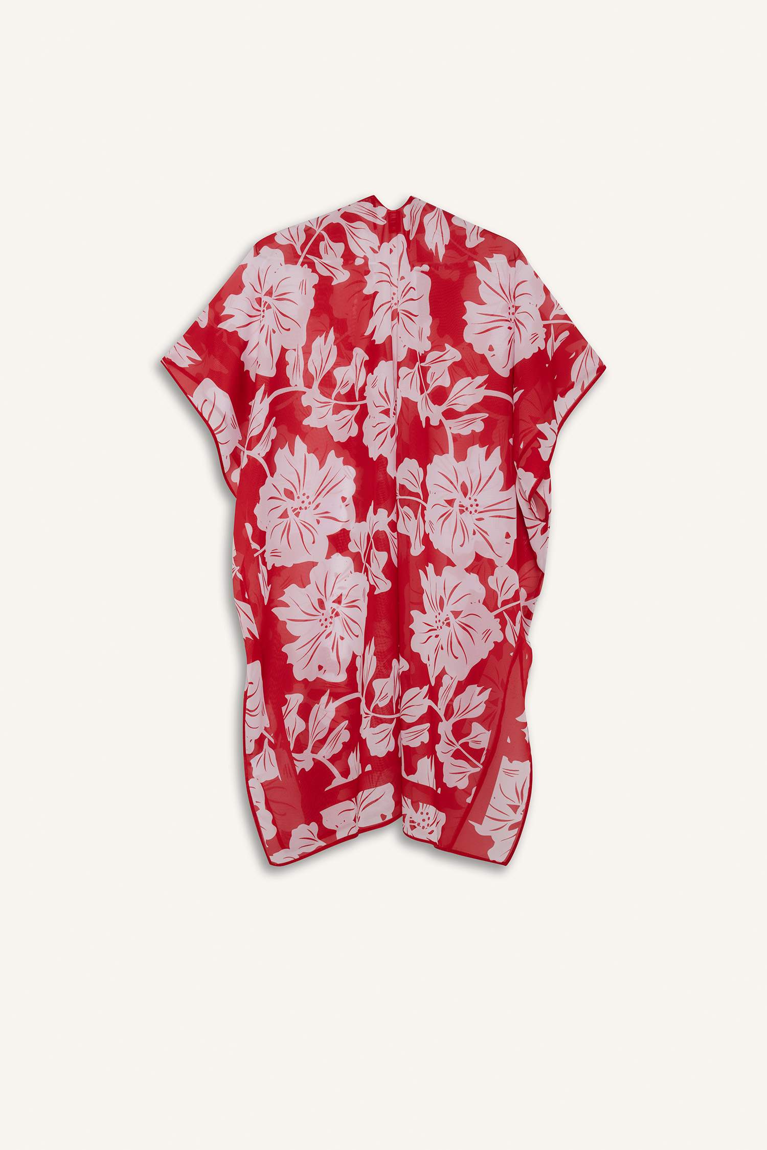 Fall in Love Regular Fit Tropical Patterned Chiffon Beachwear