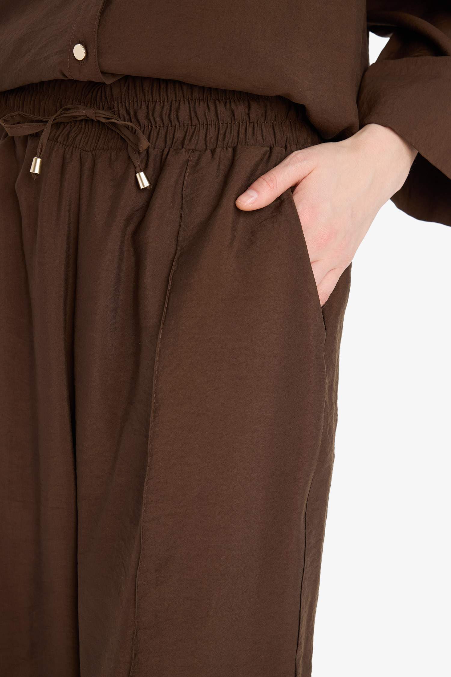 Wide Leg Modal High Waist Straight Leg Trousers