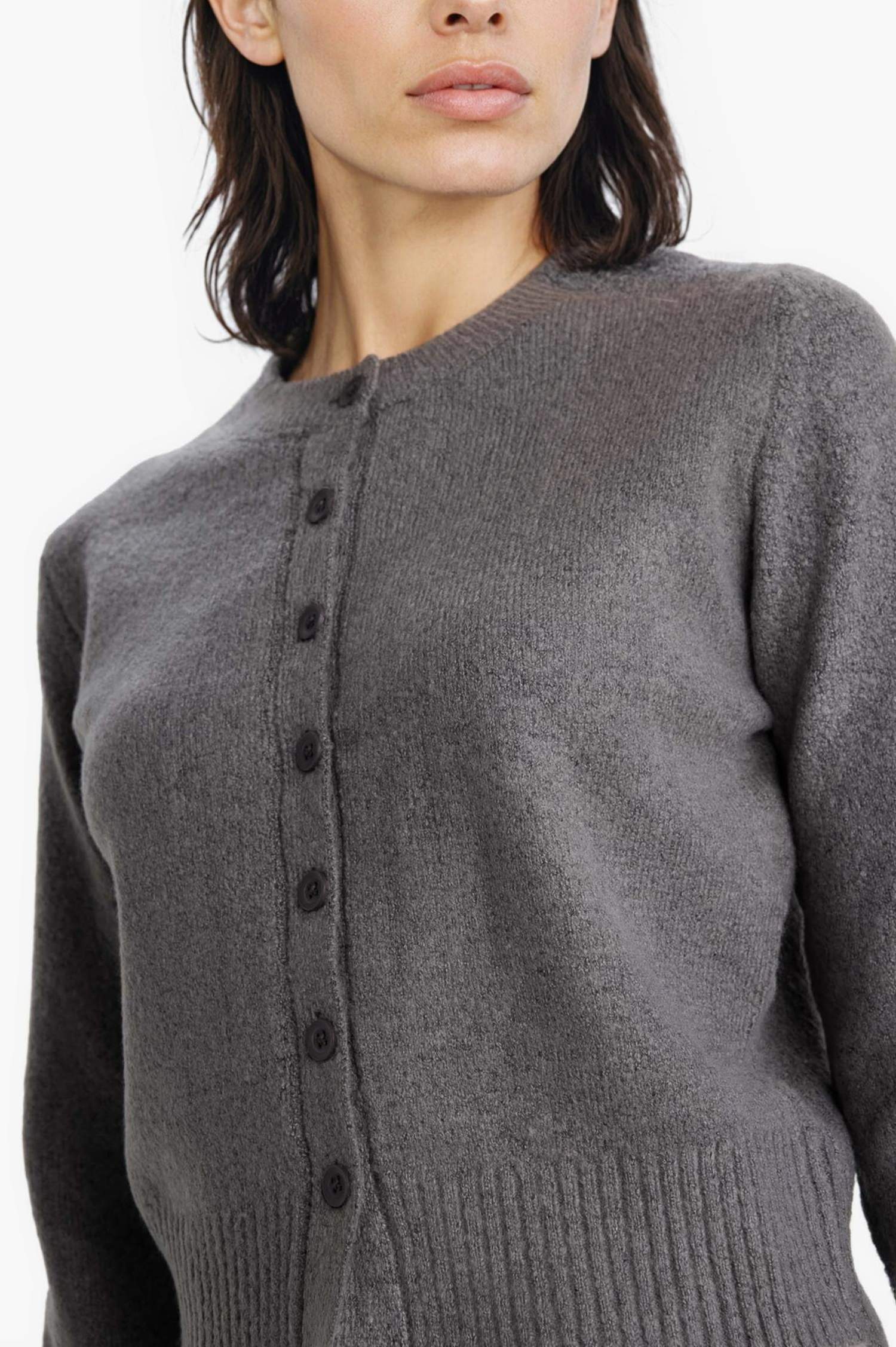 Coool Slim Fit Dar Kesim Bisiklet Yaka Düğmeli Triko Hırka