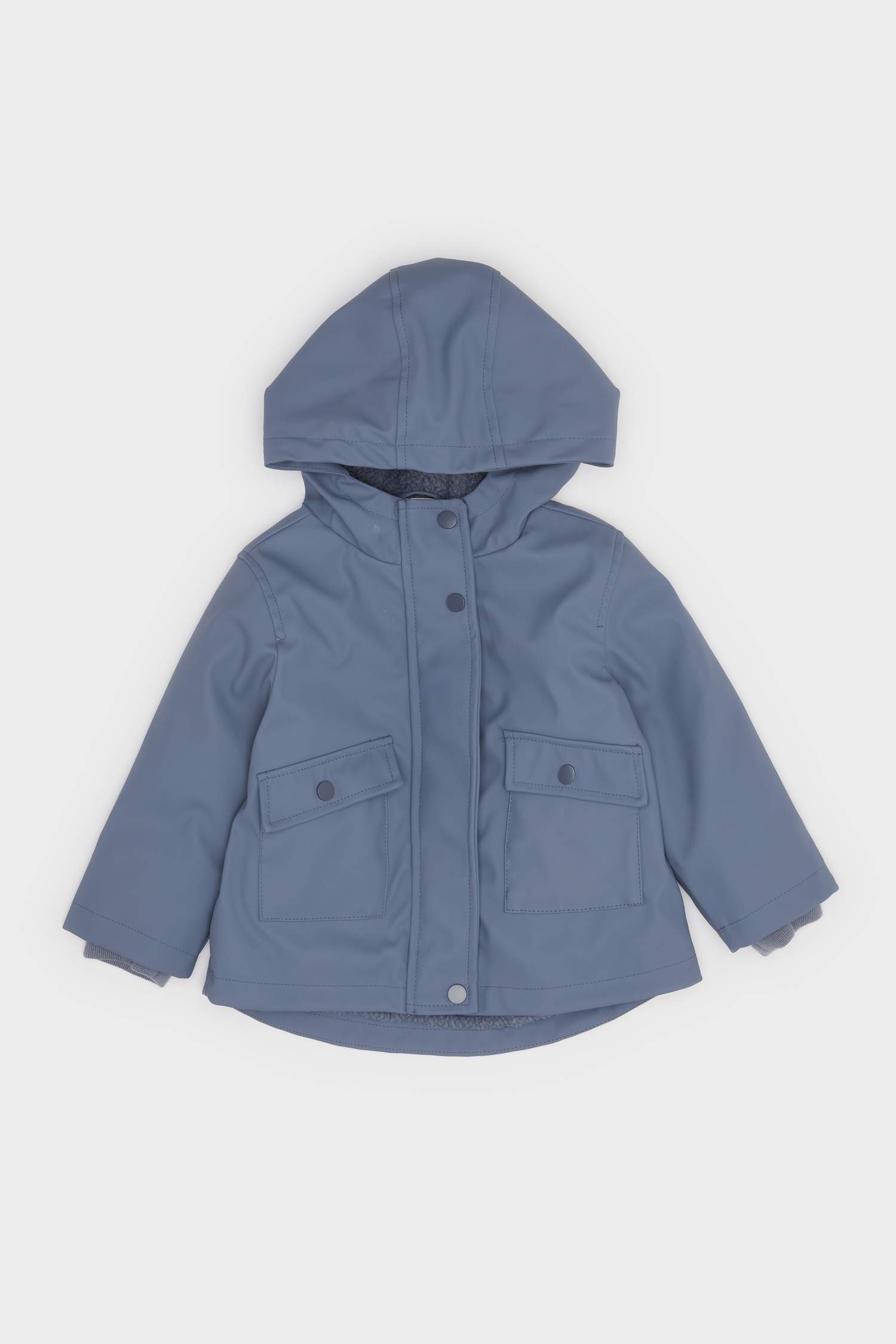 Baby Boy Waterproof Ribbed Sleeve Hooded Jacket