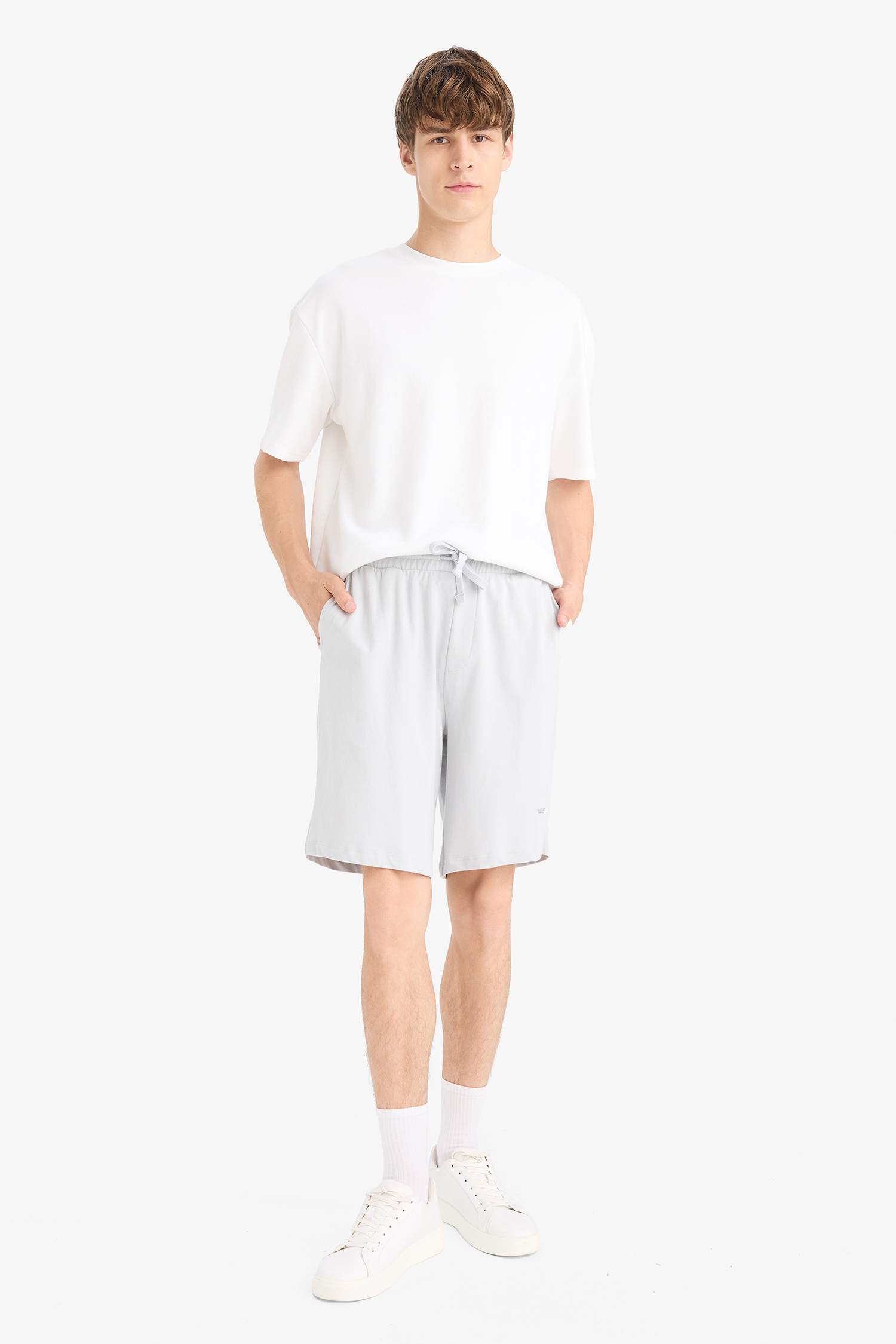 Slim Fit Sweatshirt Fabric Shorts