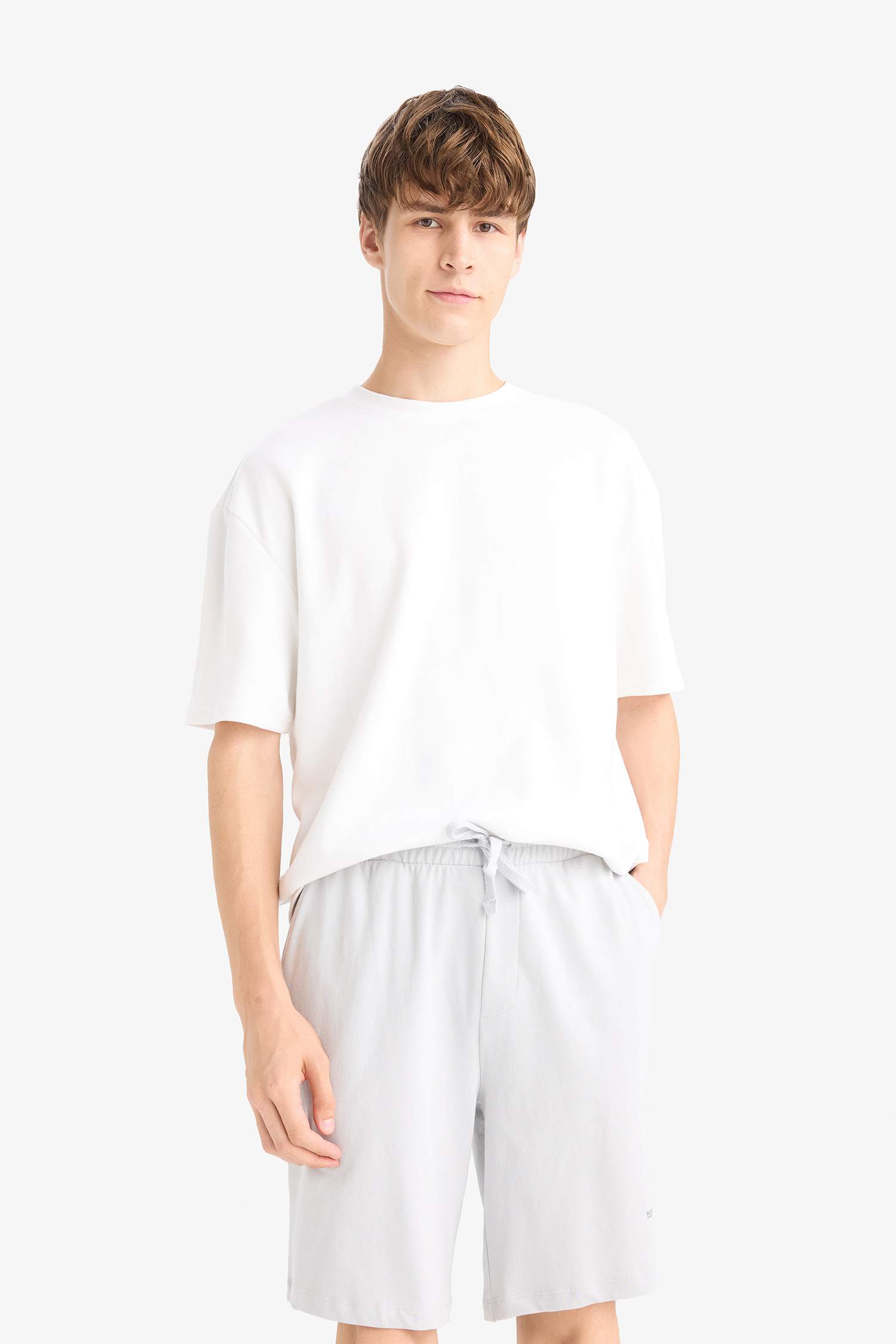 Slim Fit Sweatshirt Fabric Shorts