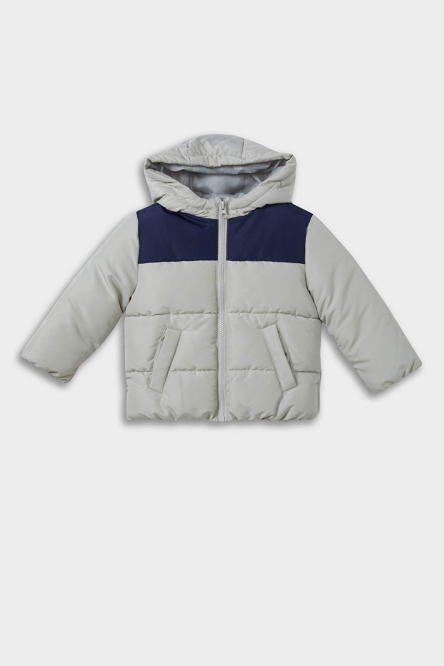 Baby Boy Waterproof Zipper Hooded Puffer Jacket