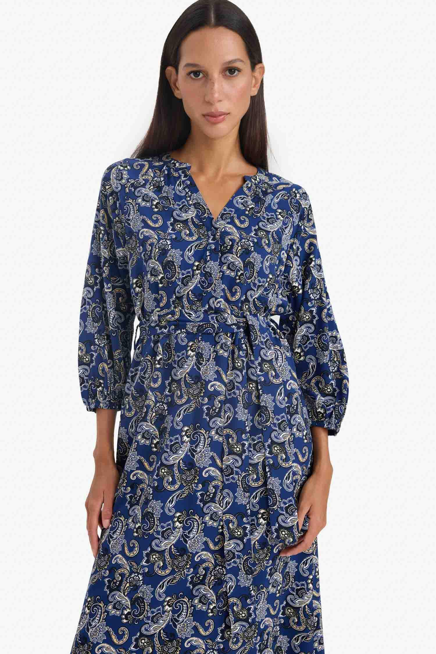 Animal Print Half Sleeve Maxi Dress