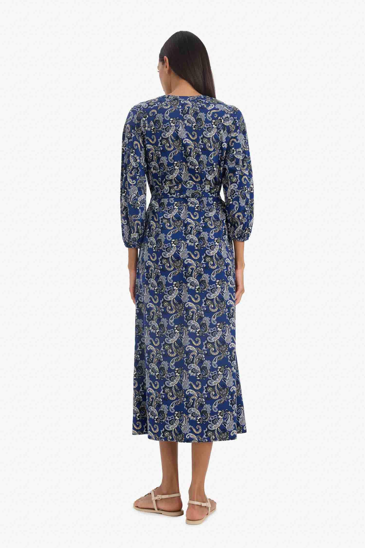 Animal Print Half Sleeve Maxi Dress