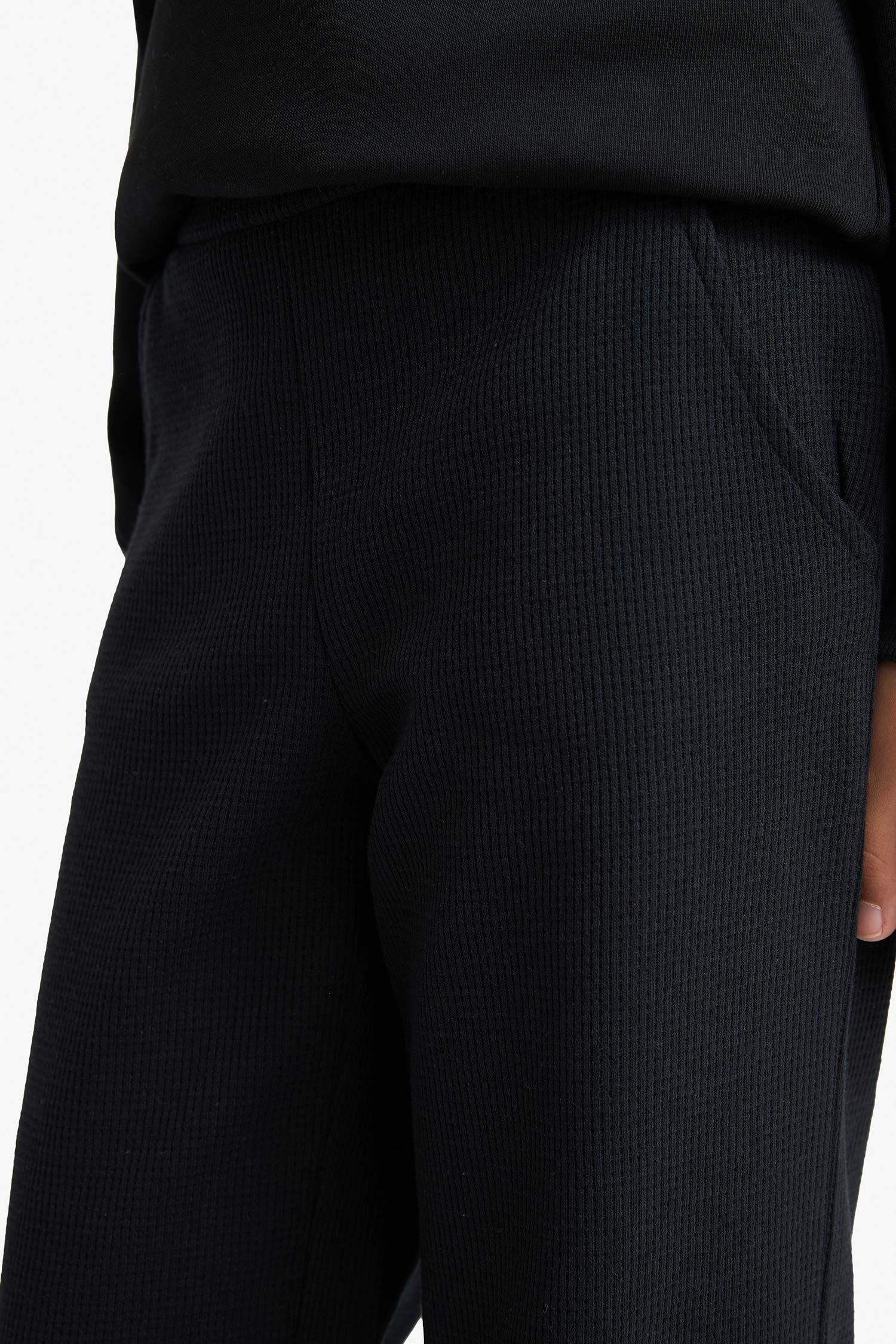 بنطرون بناتي وافل وايد ليج برجل واسع