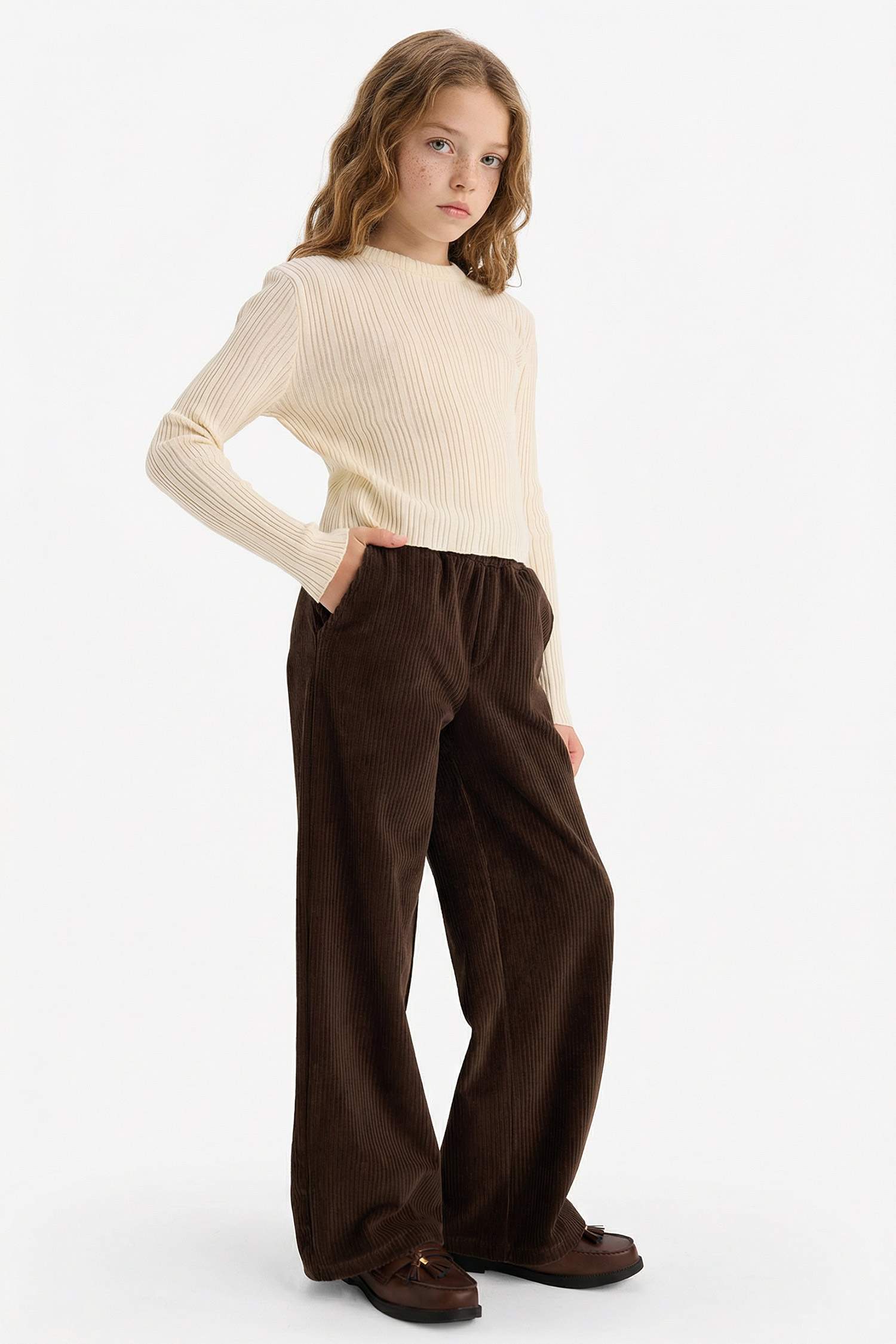 Girl Wide Leg Corduroy Trousers