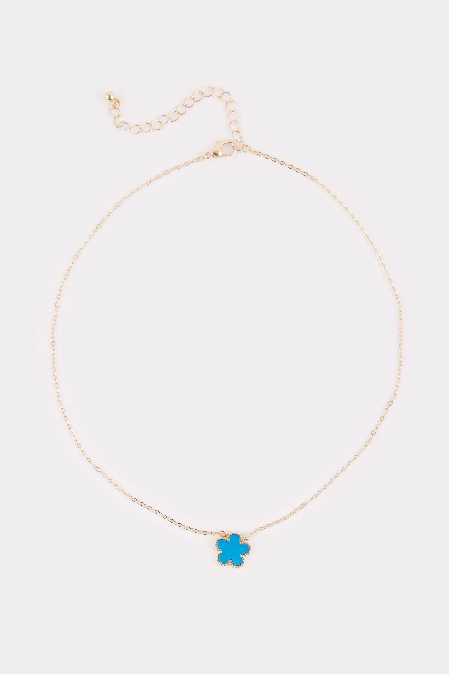 Kadın Mavi Yonca Detaylı Kolye