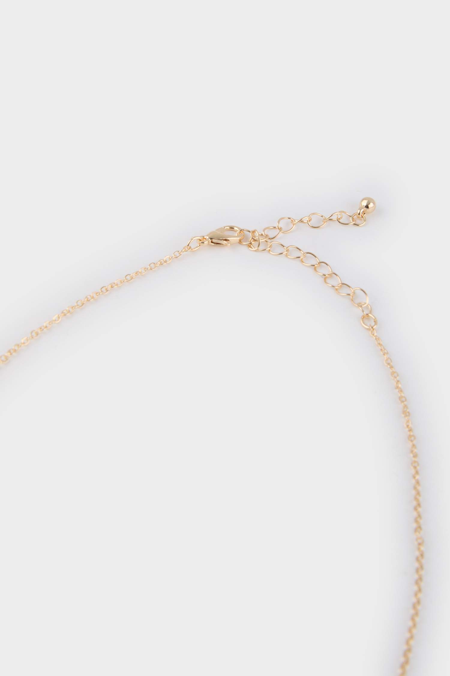 Kadın Siyah Çiçekli Gold Kolye